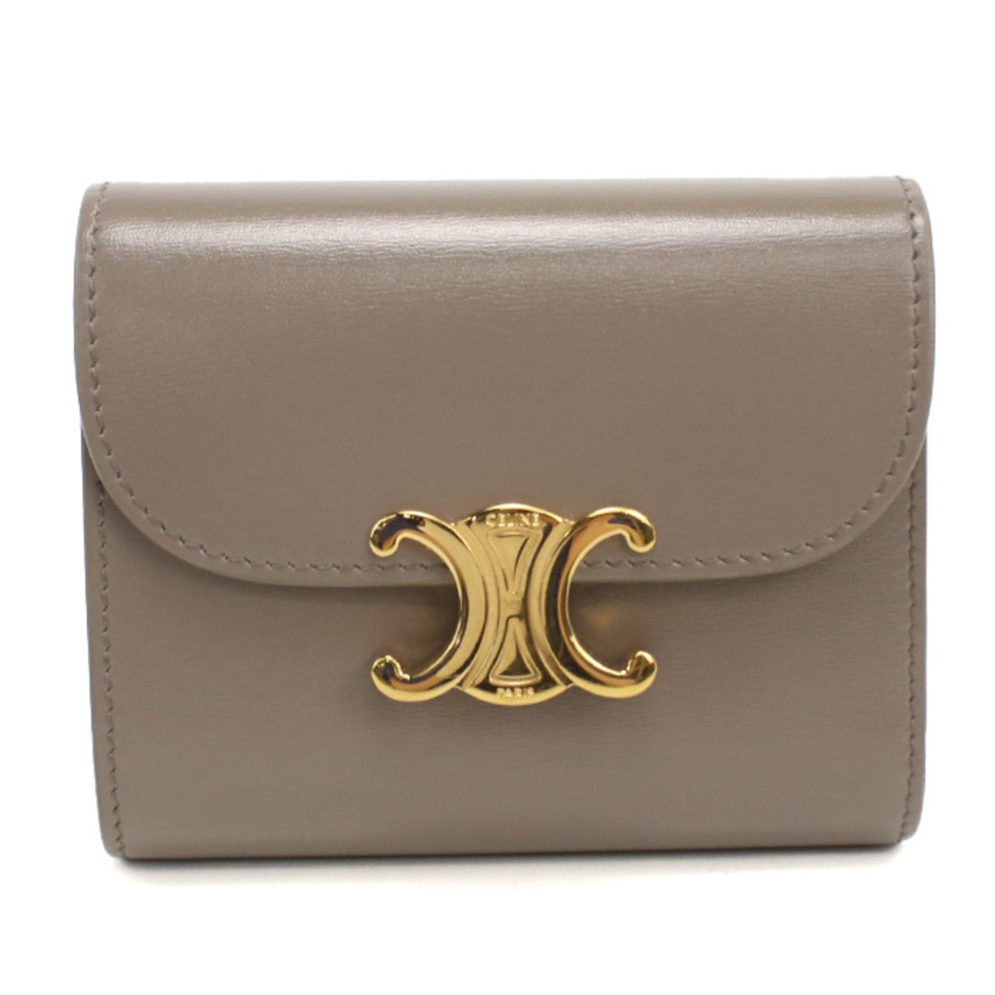 Celine Beige Leather Wallet (Tri-Fold) (Pre-Owned)
