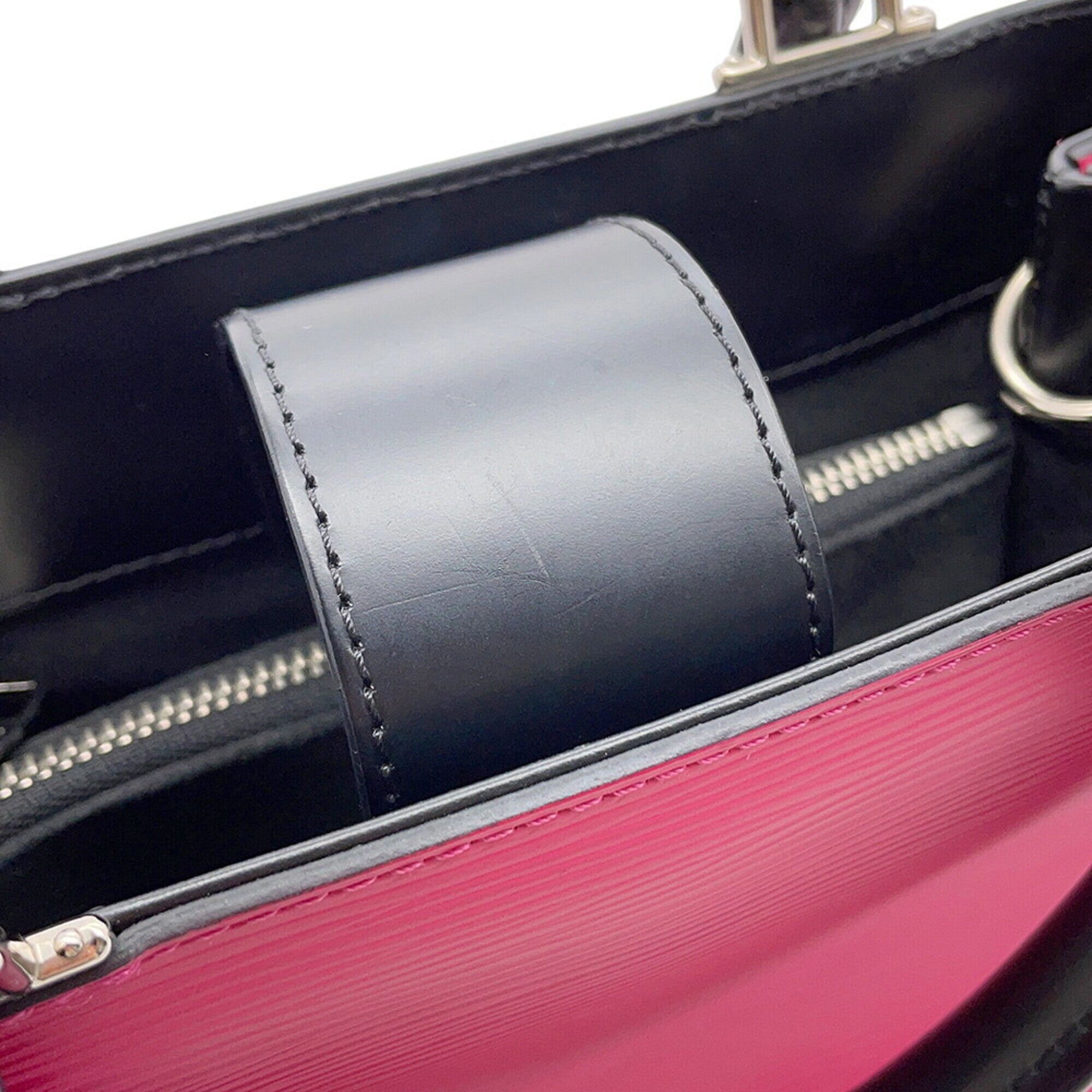 Louis Vuitton Epi Black Hot Pink Epi Leather Handbag Shoulder Bag (Pre-Owned)