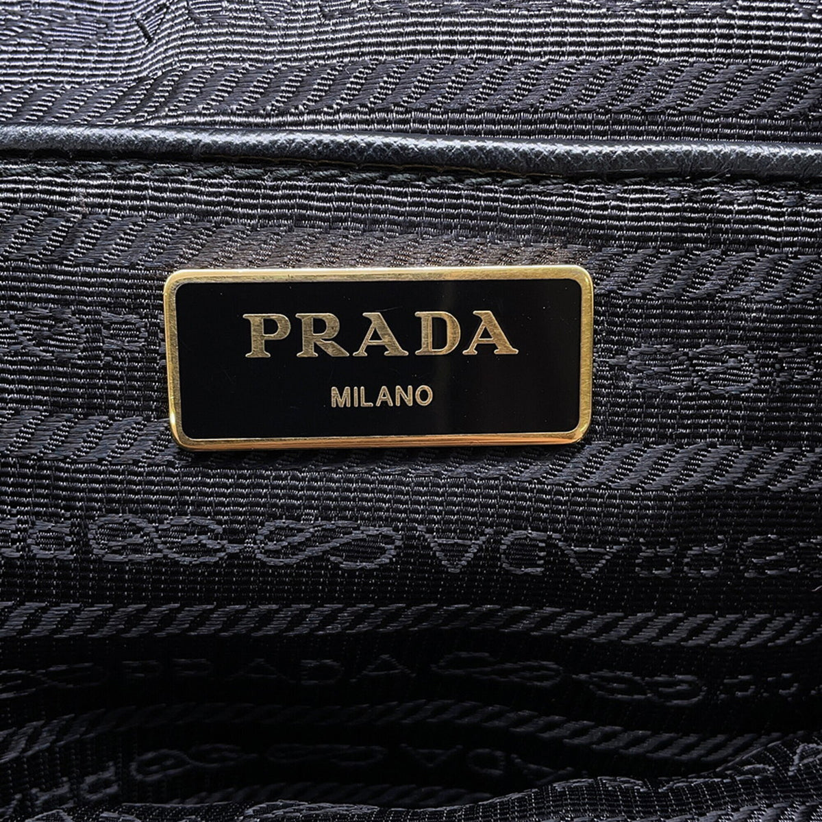 Prada Black Multi-Color Nylon Leather Backpack Handbag (Pre-Owned)