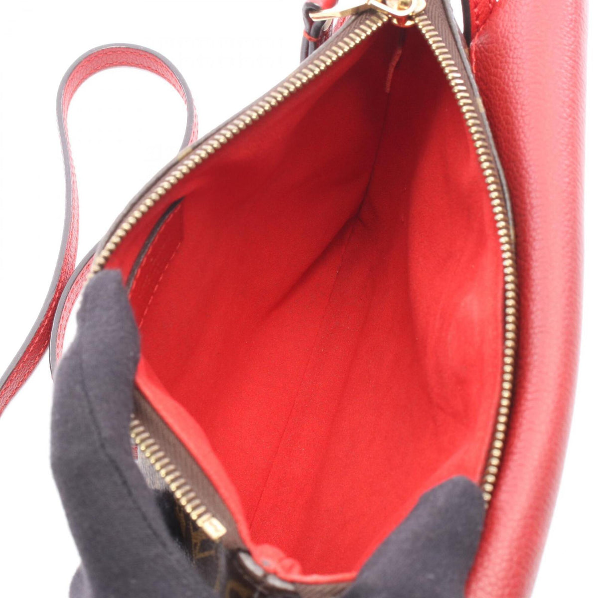 Louis Vuitton Brown Red Color Coated Canvas Leather Handbag Shoulder Bag (Pre-Owned)