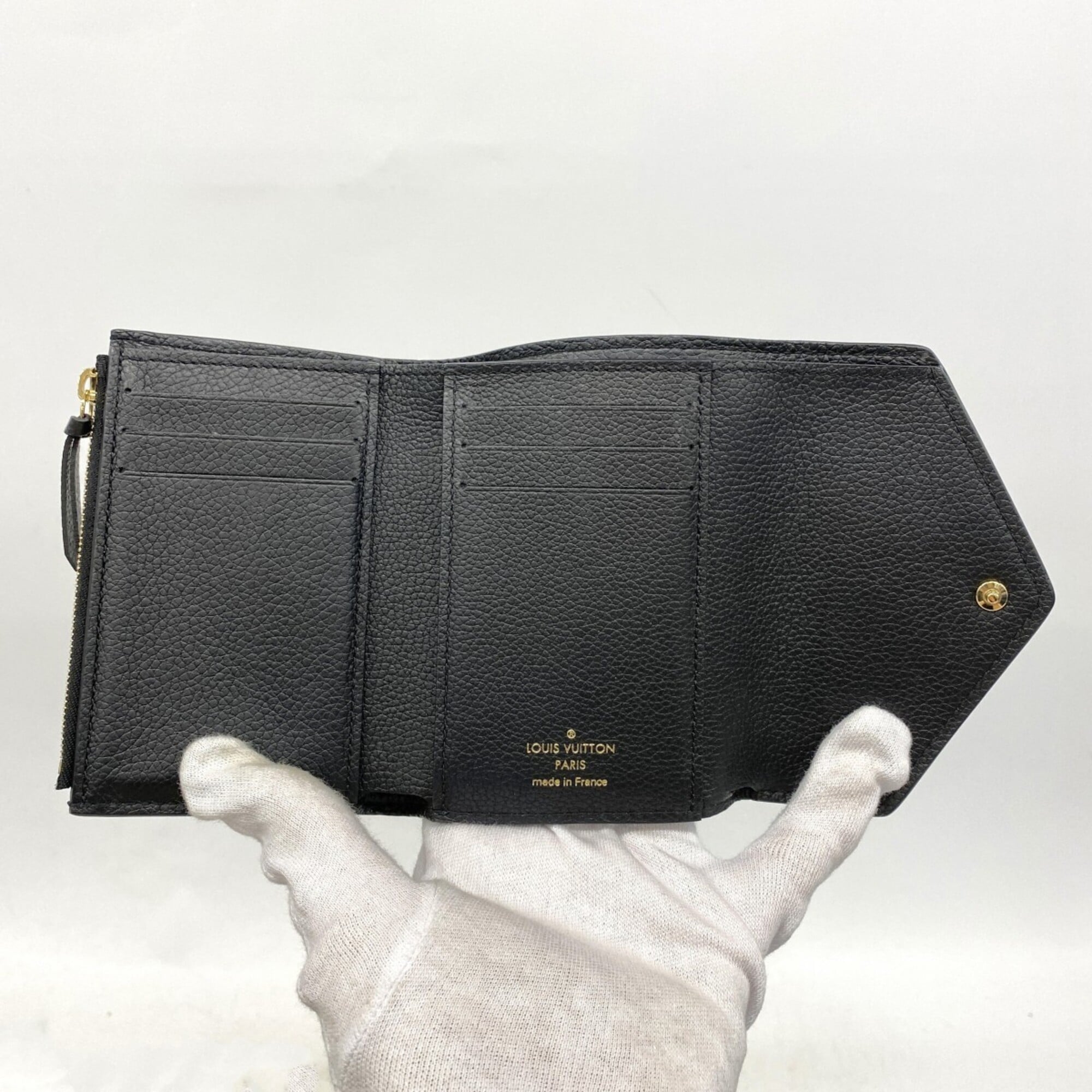 Louis Vuitton Beige Black Wallet (Tri-Fold) (Pre-Owned)
