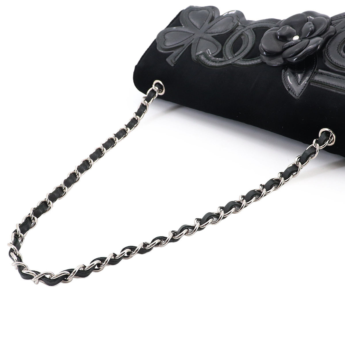 Chanel Black Leather Handbag Shoulder Bag (Pre-Owned)