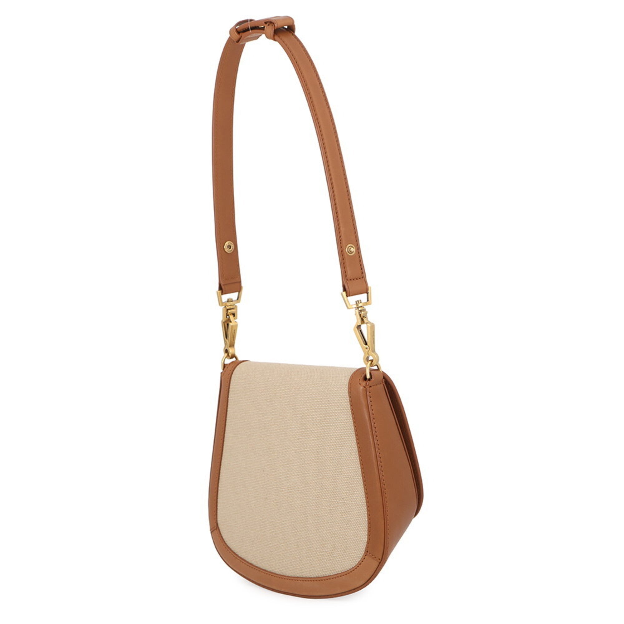 Yves Saint Laurent Beige Brown Canvas Handbag (Pre-Owned)