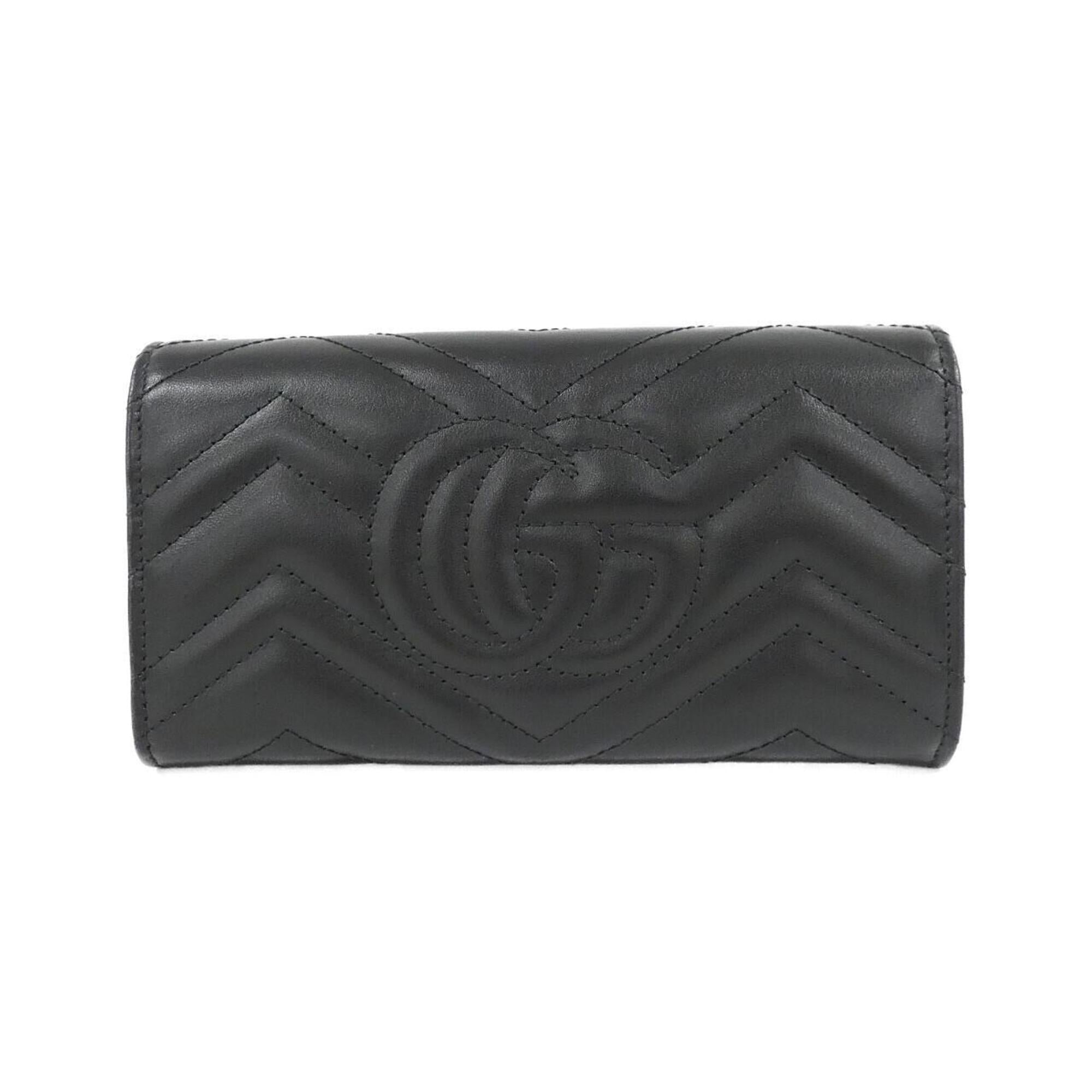 Gucci Black Quilting Leather Long Wallet (Bi-Fold) (Pre-Owned)