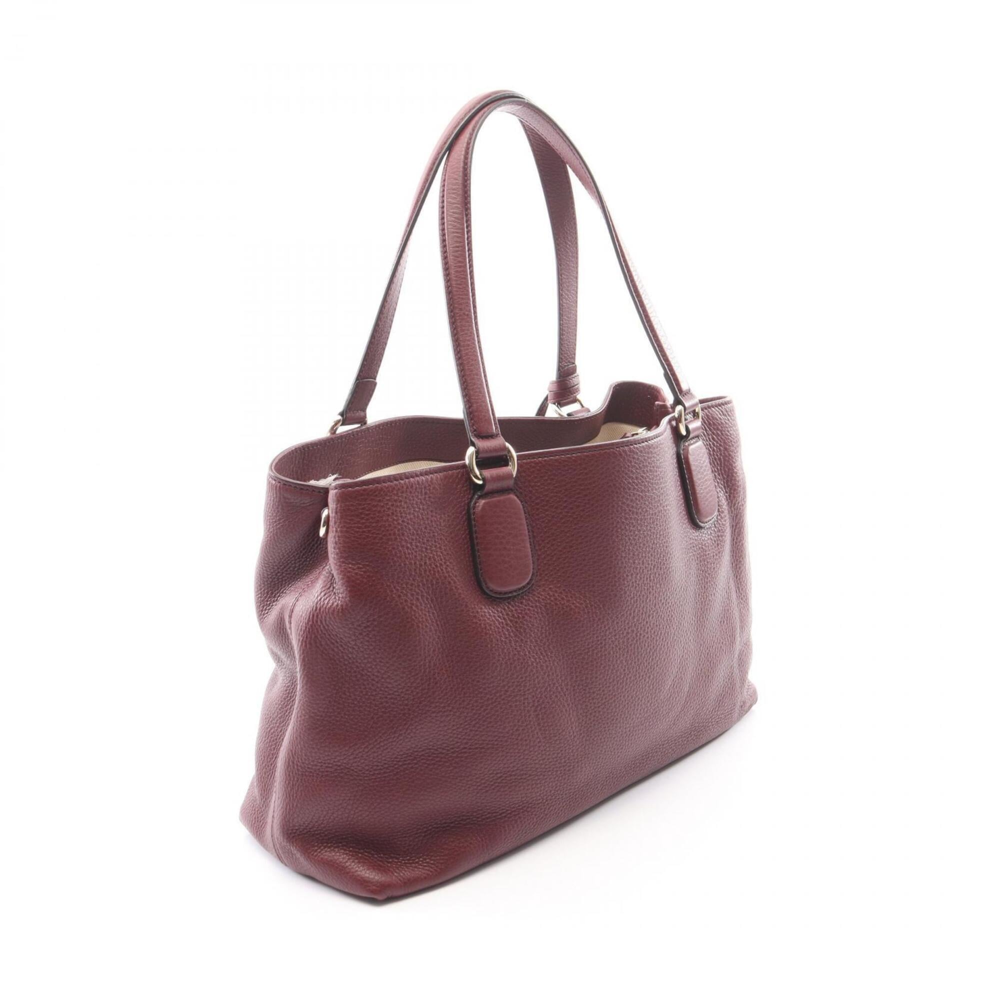 Gucci Soho Bordeaux Leather Handbag Tote Bag (Pre-Owned)