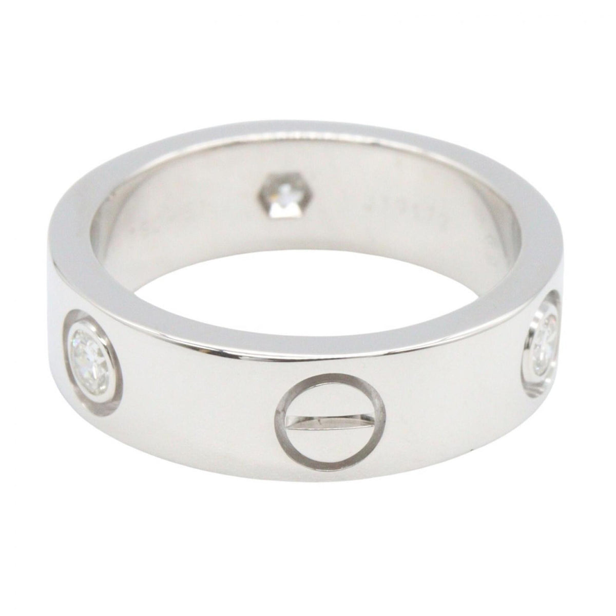 Cartier Silver Clear White Gold (18K) Band Ring (Pre-Owned)