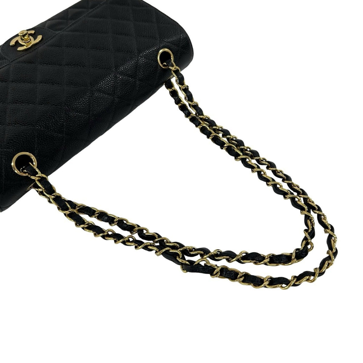 Chanel Black Grained Calfskin Shoulder Bag (Pre-Owned)