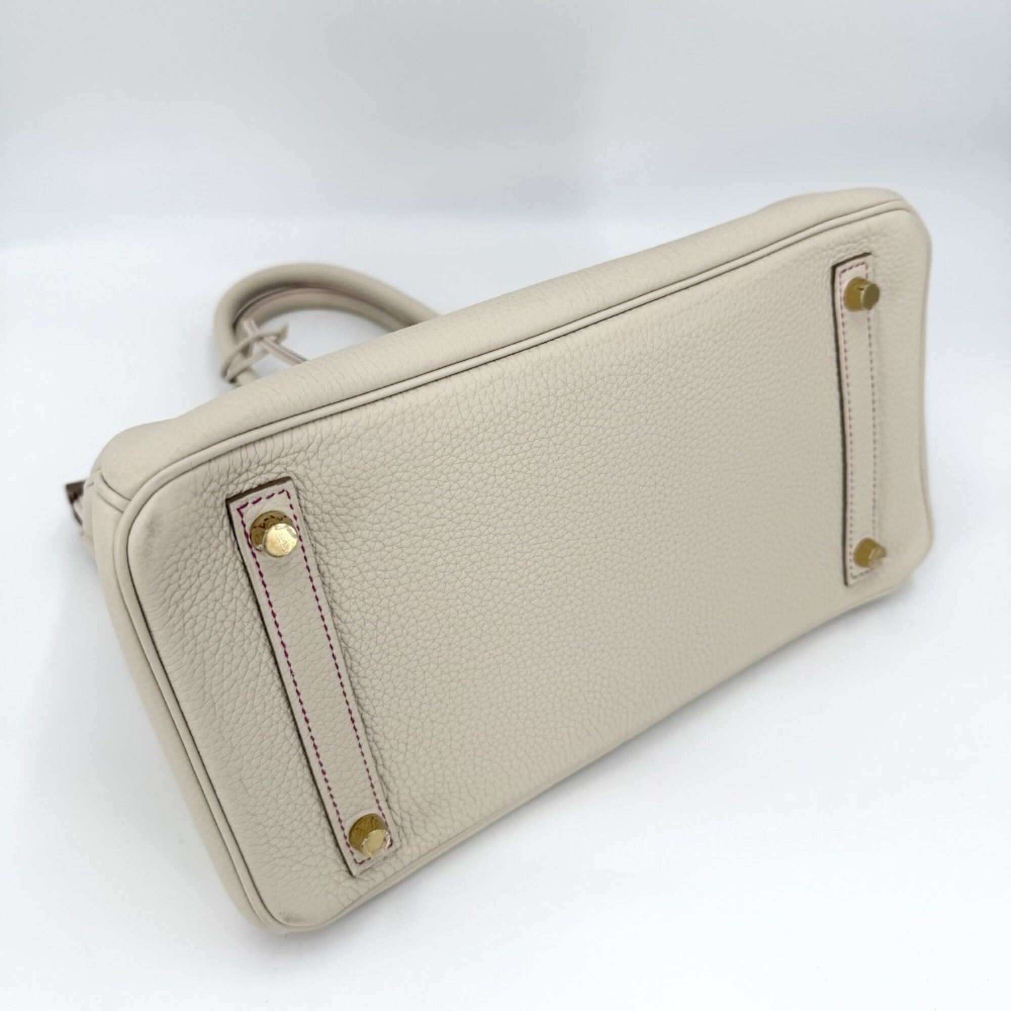 Hermes Pink White Leather Handbag (Pre-Owned)