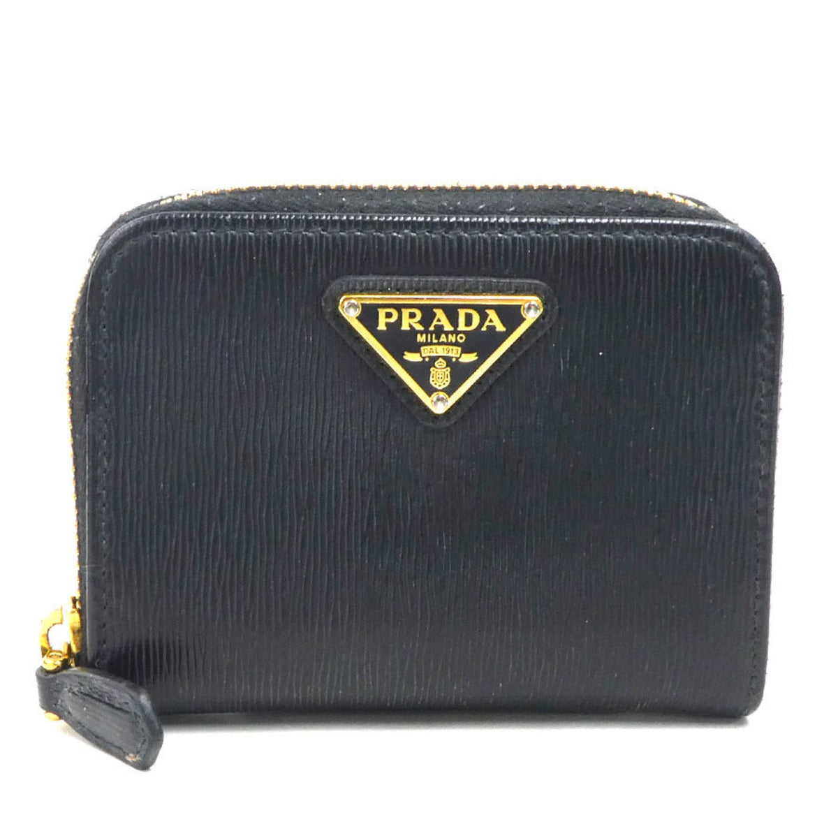 Prada Black Leather Coin Purse/Coin Case (Pre-Owned)
