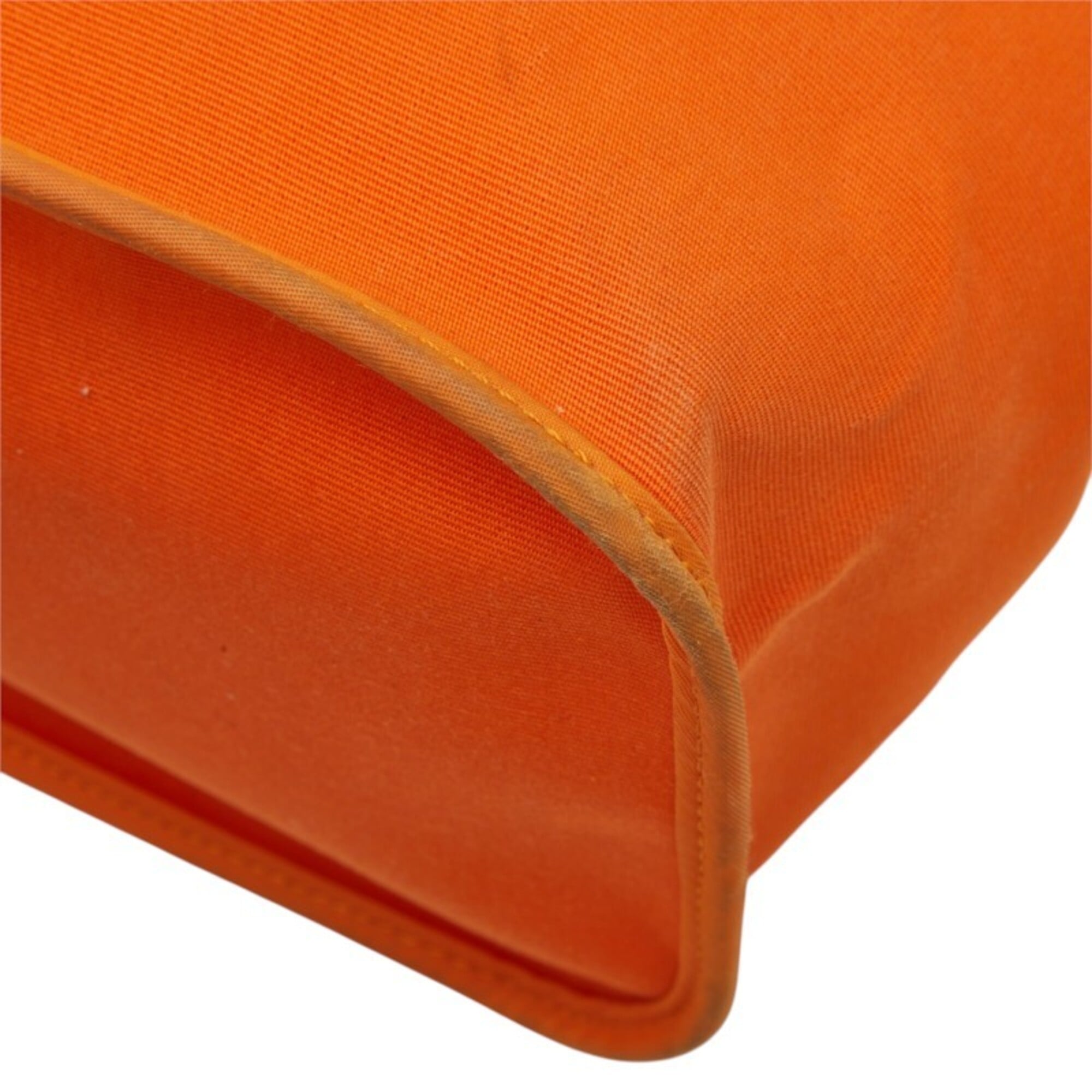 Hermes Orange Toile Officier Leather Handbag Tote Bag (Pre-Owned)