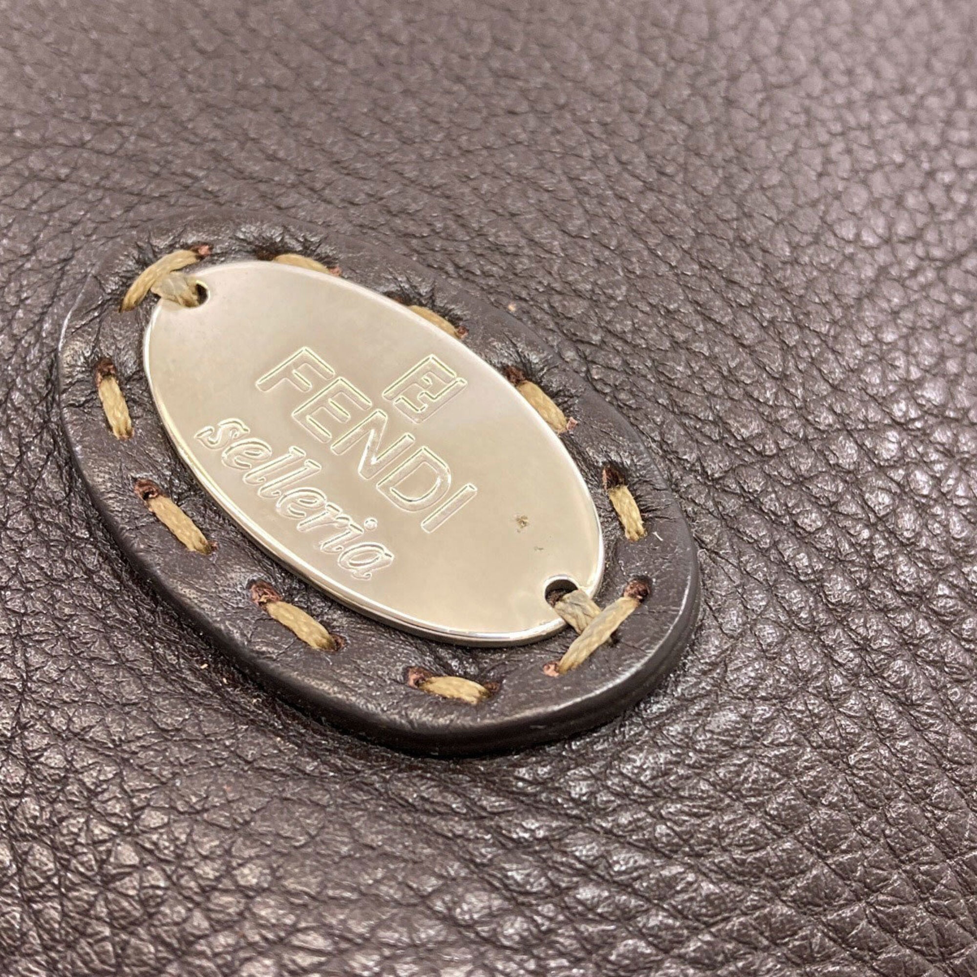 Fendi Selleria Dark Brown Leather Handbag (Pre-Owned)