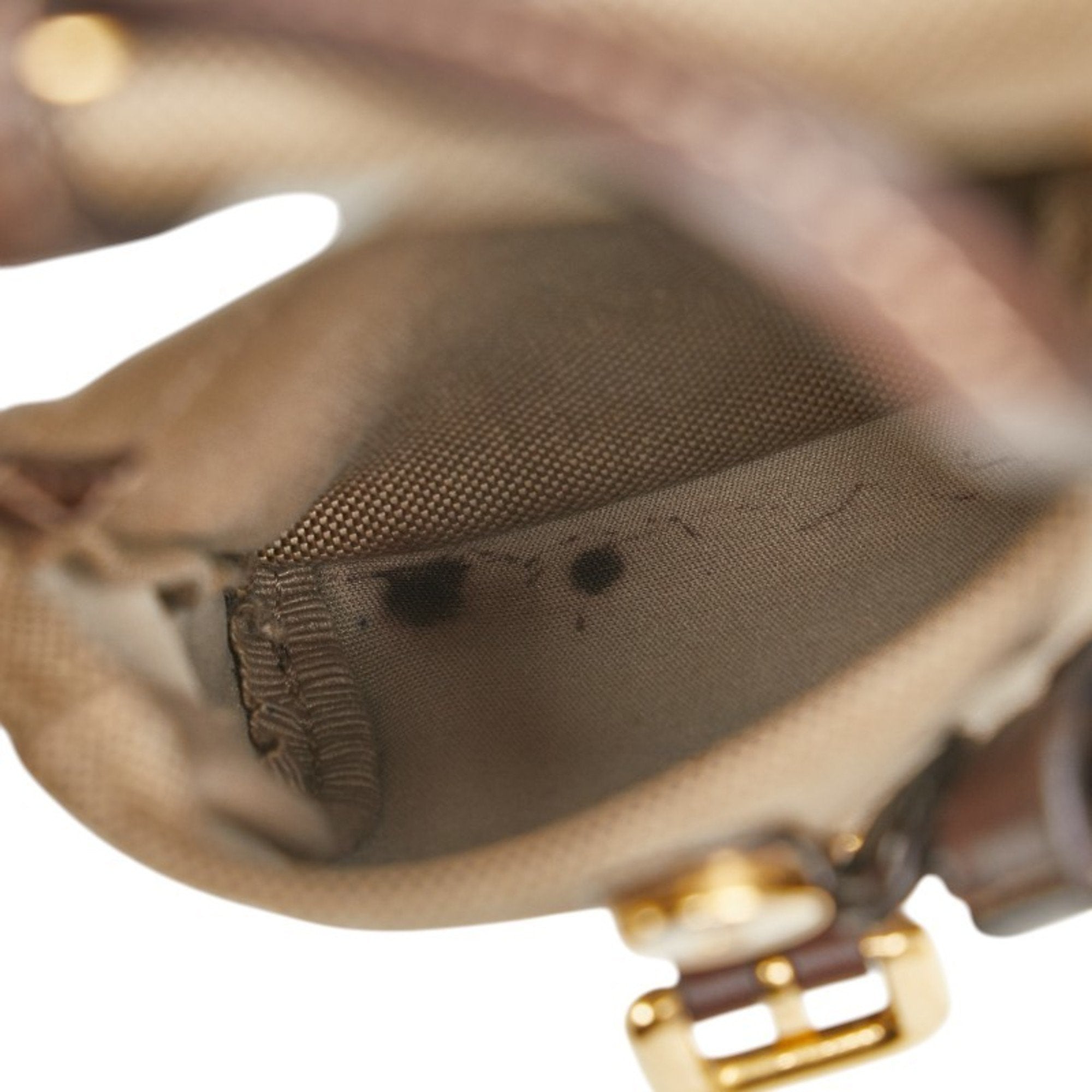 Prada Beige Brown Canvas Leather Backpack (Pre-Owned)