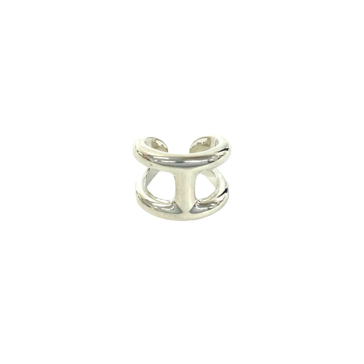 Hermes Silver Silver 925 Band Ring (Pre-Owned)