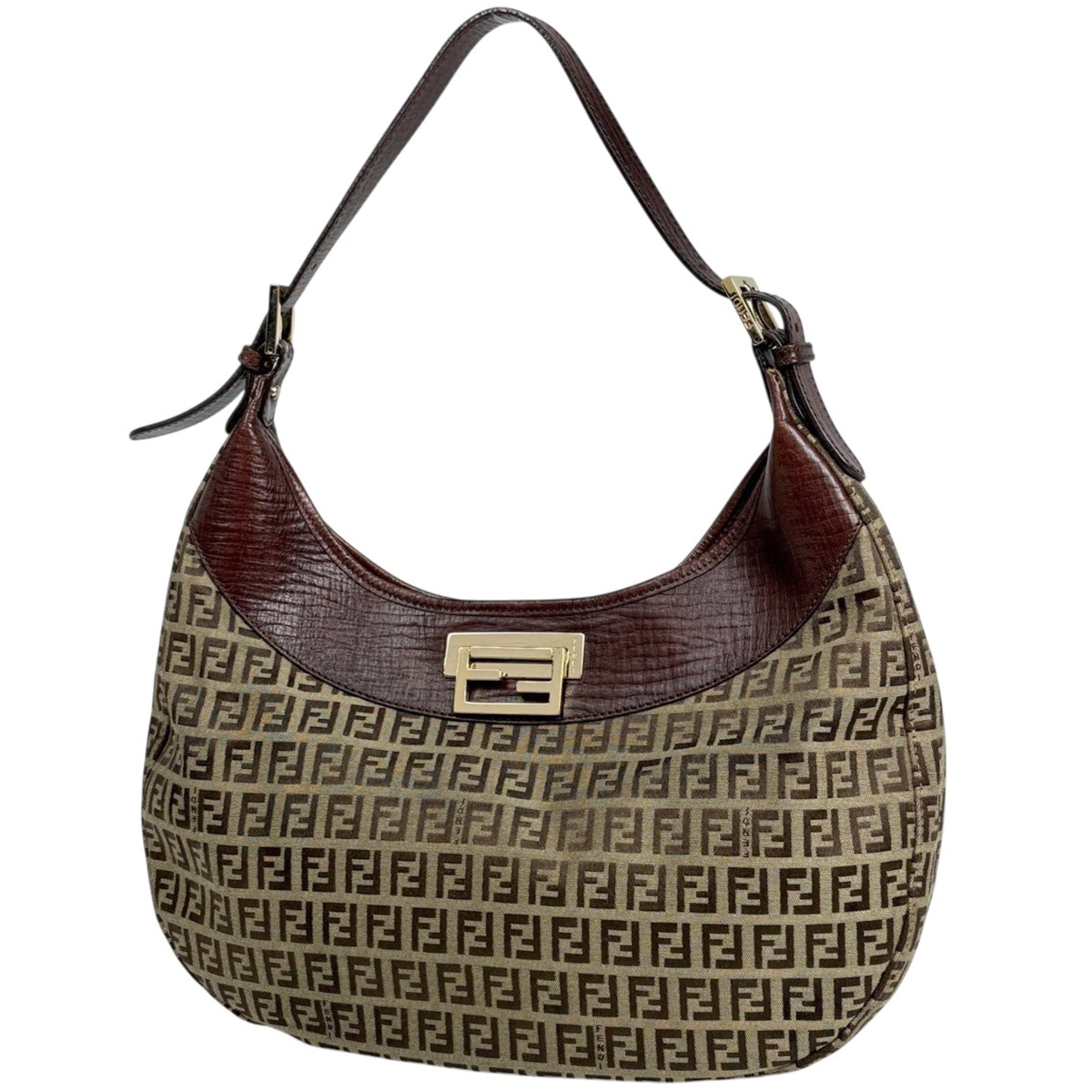 Fendi Brown Zucchino Shoulder Bag (Pre-Owned)