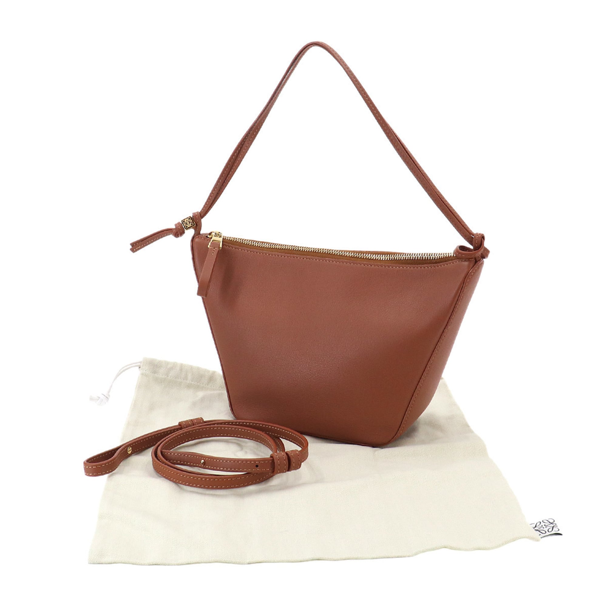 Loewe Hammock Gold Leather Handbag Shoulder Bag (Pre-Owned)