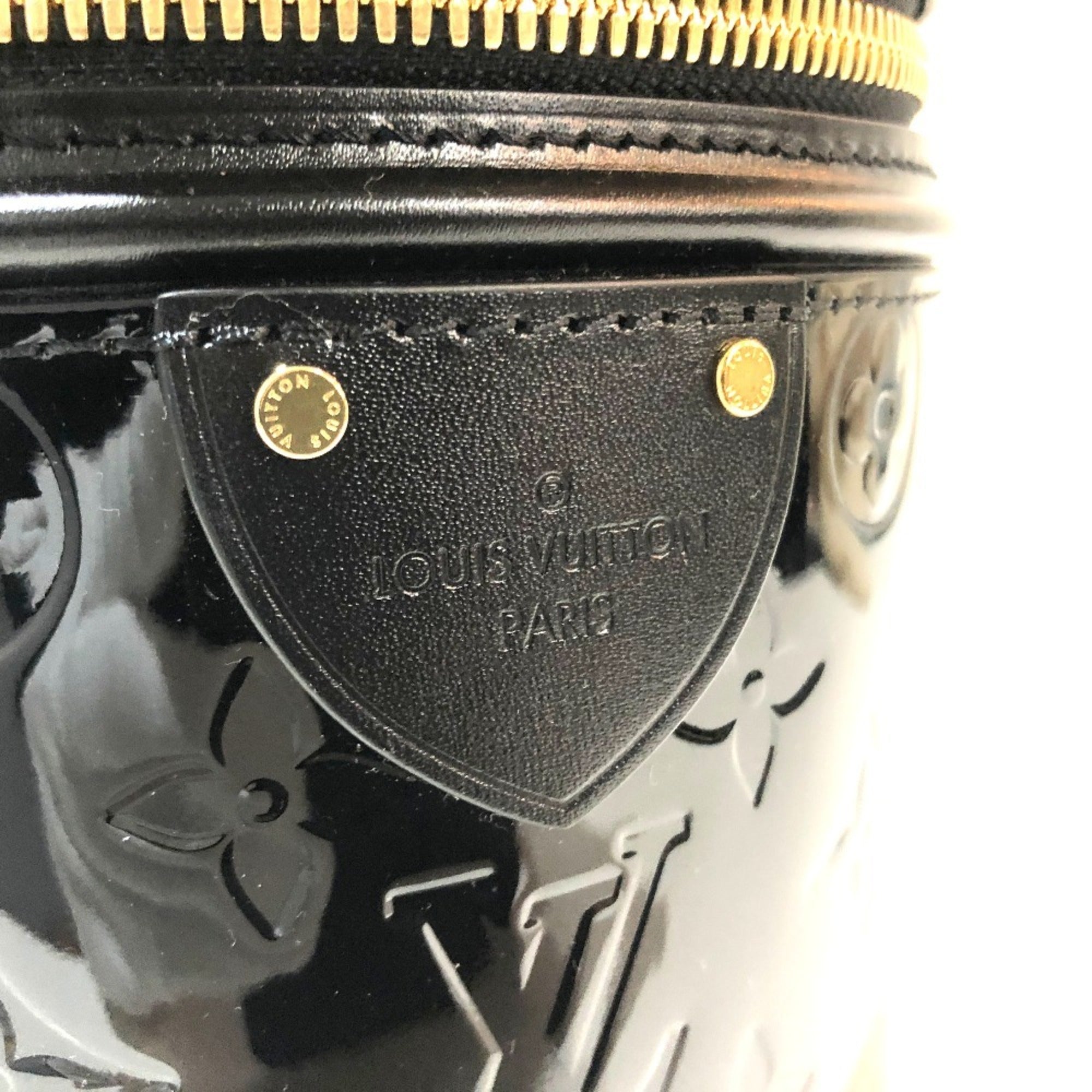 Louis Vuitton Black Noir Monogram Vernis Handbag Vanity Bag (Pre-Owned)