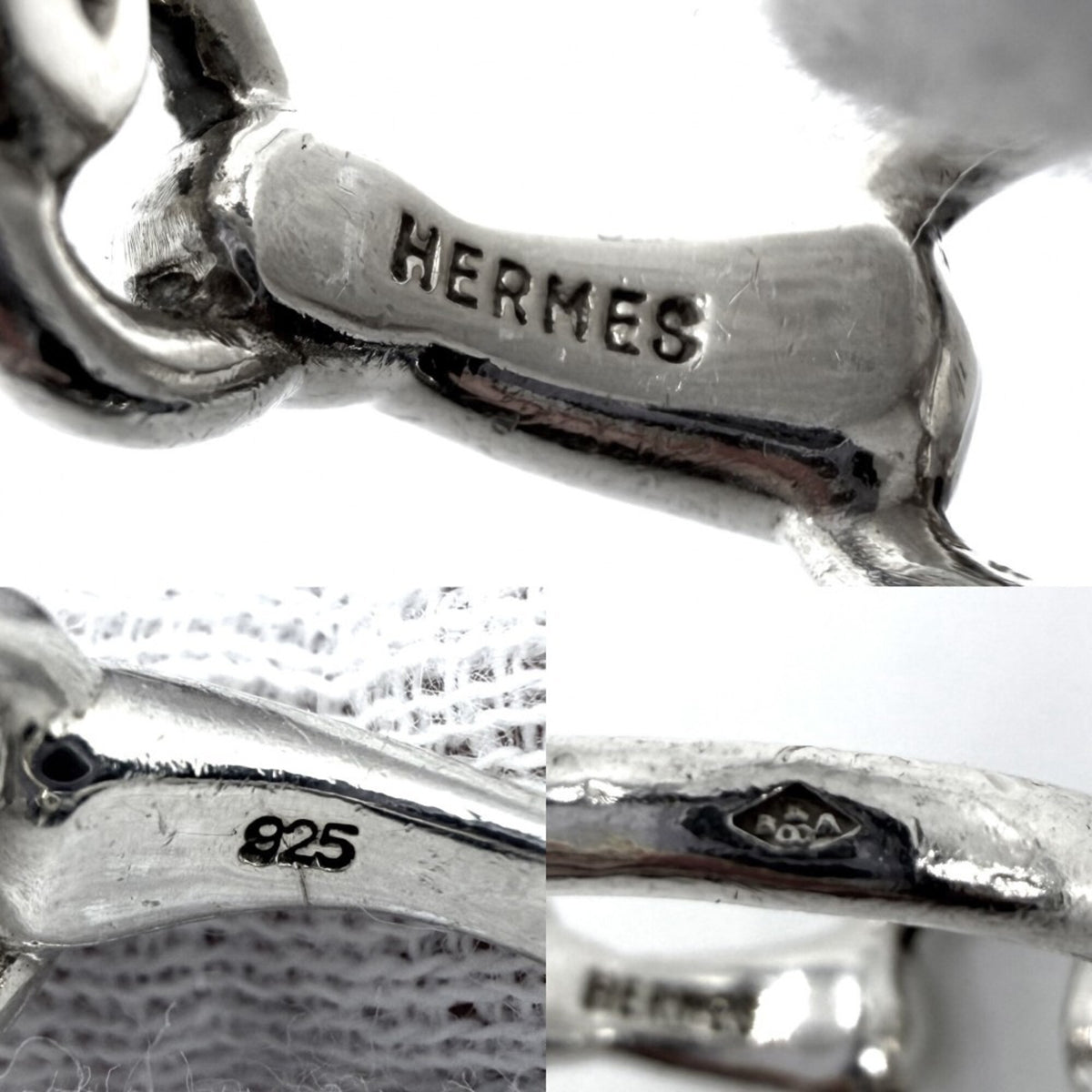 Hermes Silver 925 Band Ring (Pre-Owned)