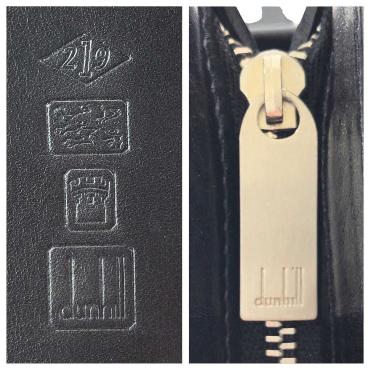 Dunhill Black Leather Clutch Bag (Pre-Owned)