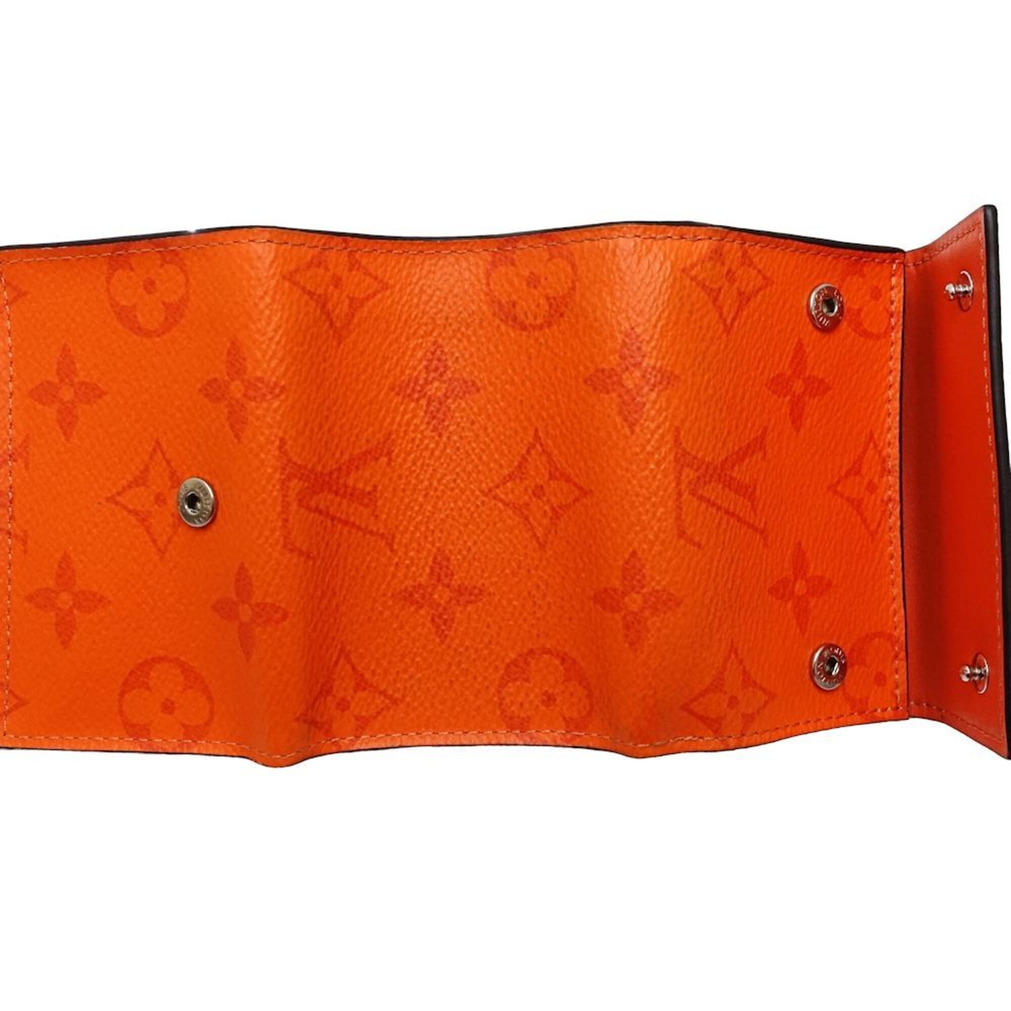 Louis Vuitton Taigarama Orange Leather Wallet (Tri-Fold) (Pre-Owned)