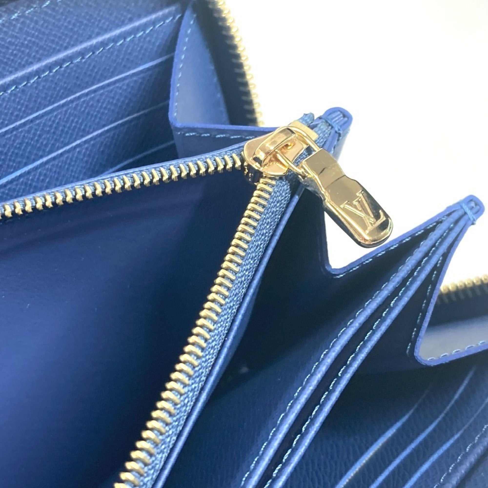 Louis Vuitton Monogram Denim Blue Long Wallet (Bi-Fold) (Pre-Owned)