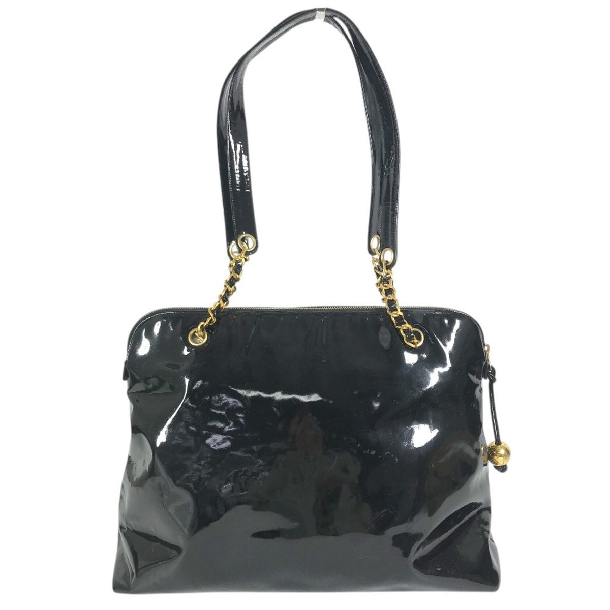 Chanel Black Leather Shoulder Bag Tote Bag (Pre-Owned)