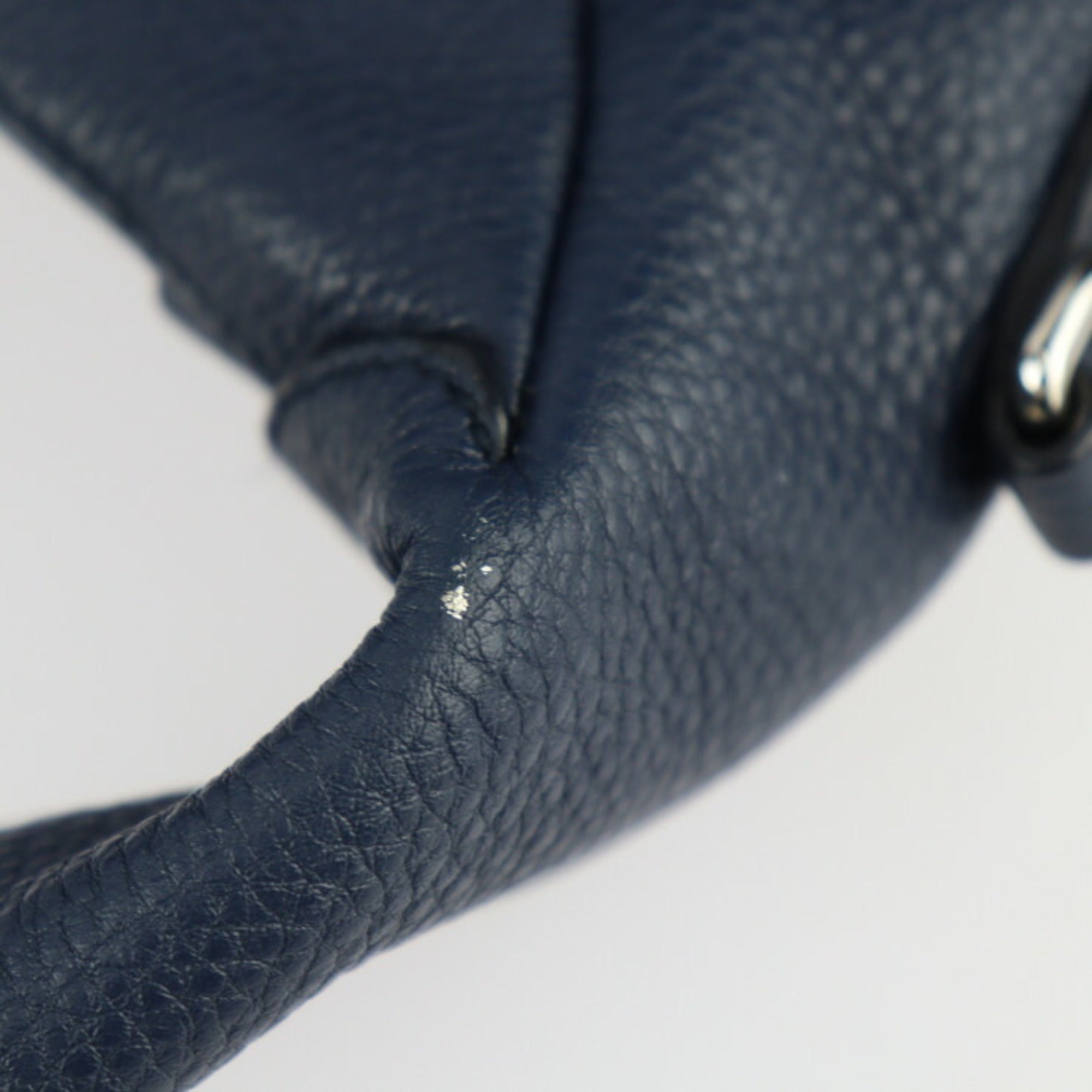 Prada Navy Leather Handbag Shoulder Bag (Pre-Owned)