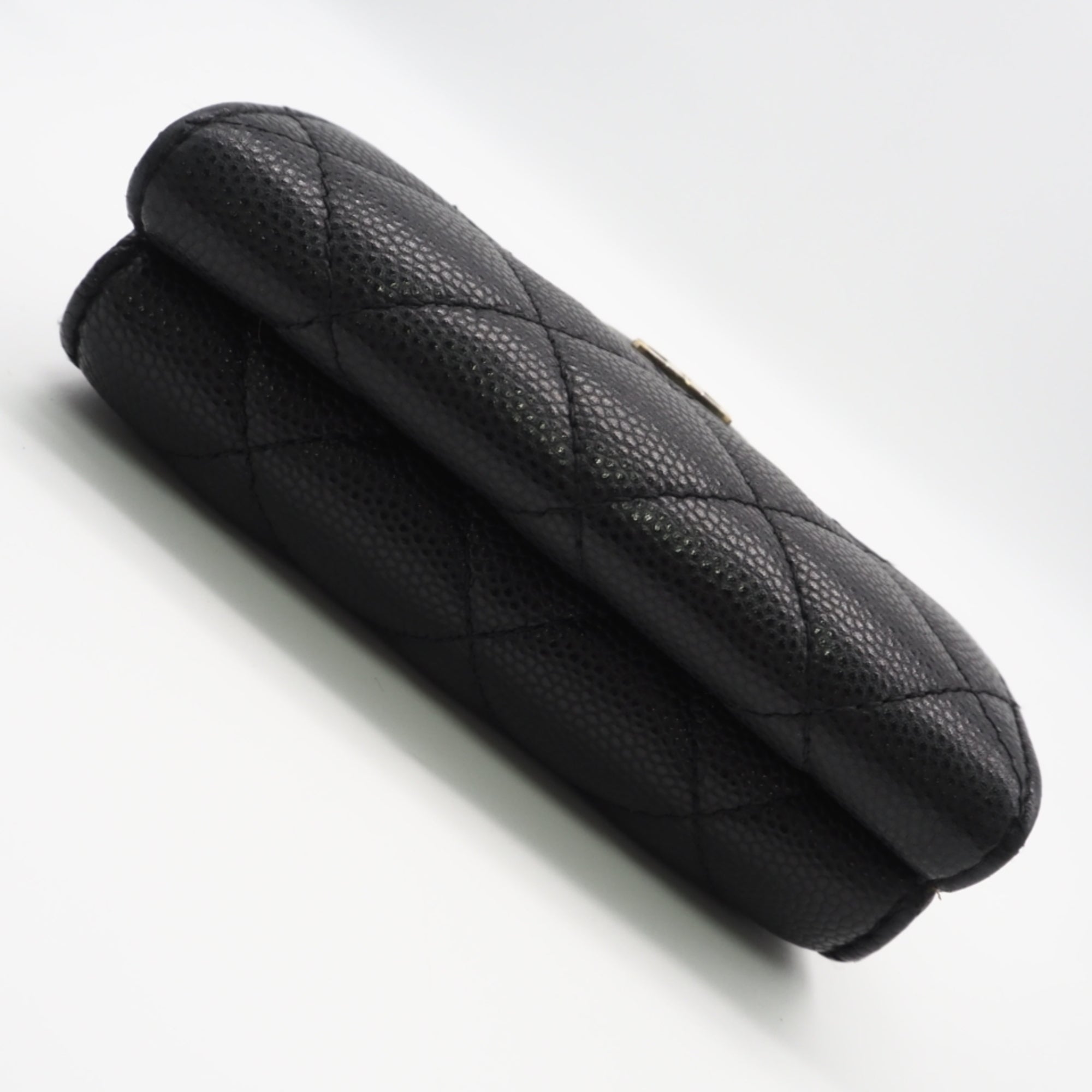 Chanel Black Grained Calfskin Wallet (Tri-Fold) (Pre-Owned)