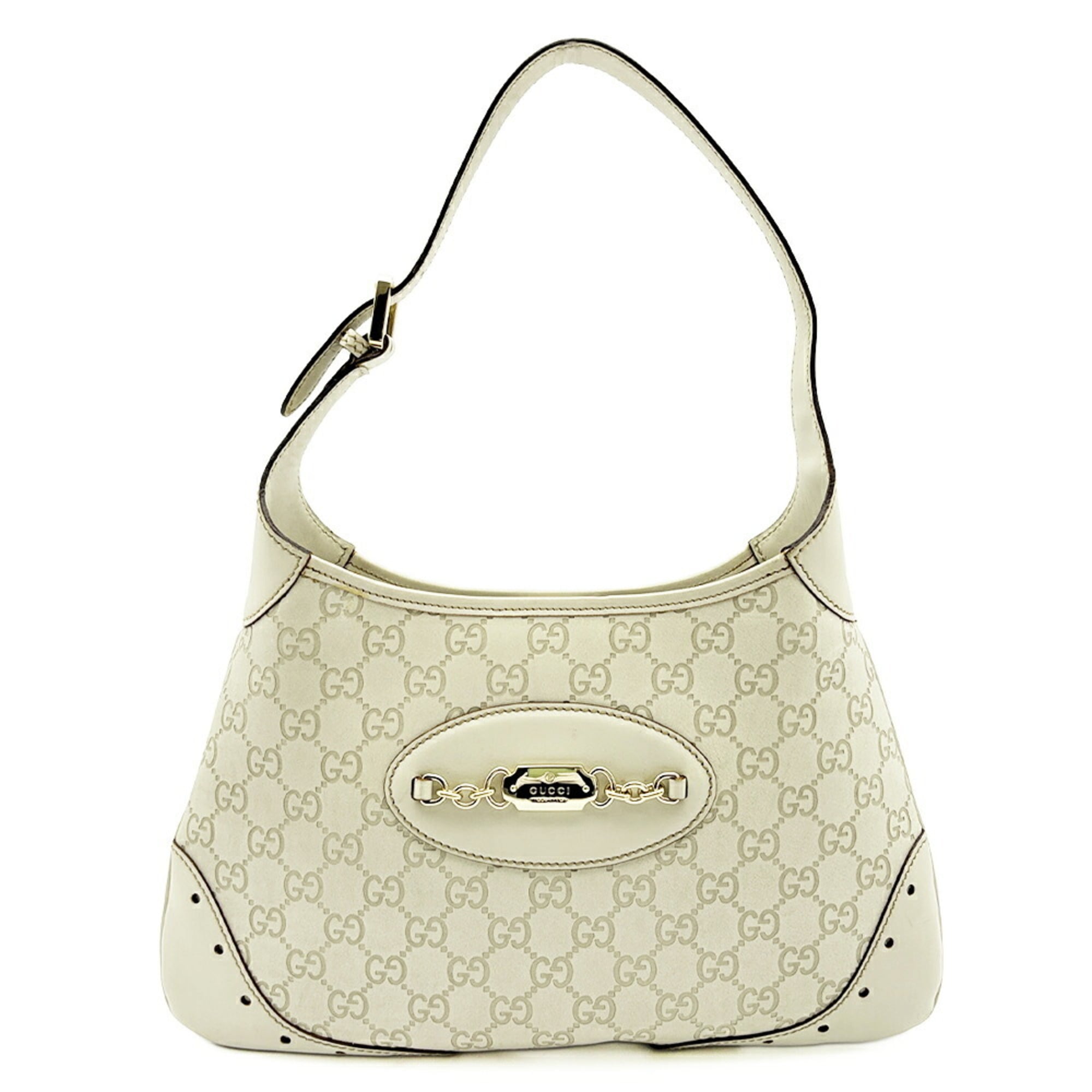 Gucci Ivory Leather Shoulder Bag (Pre-Owned)