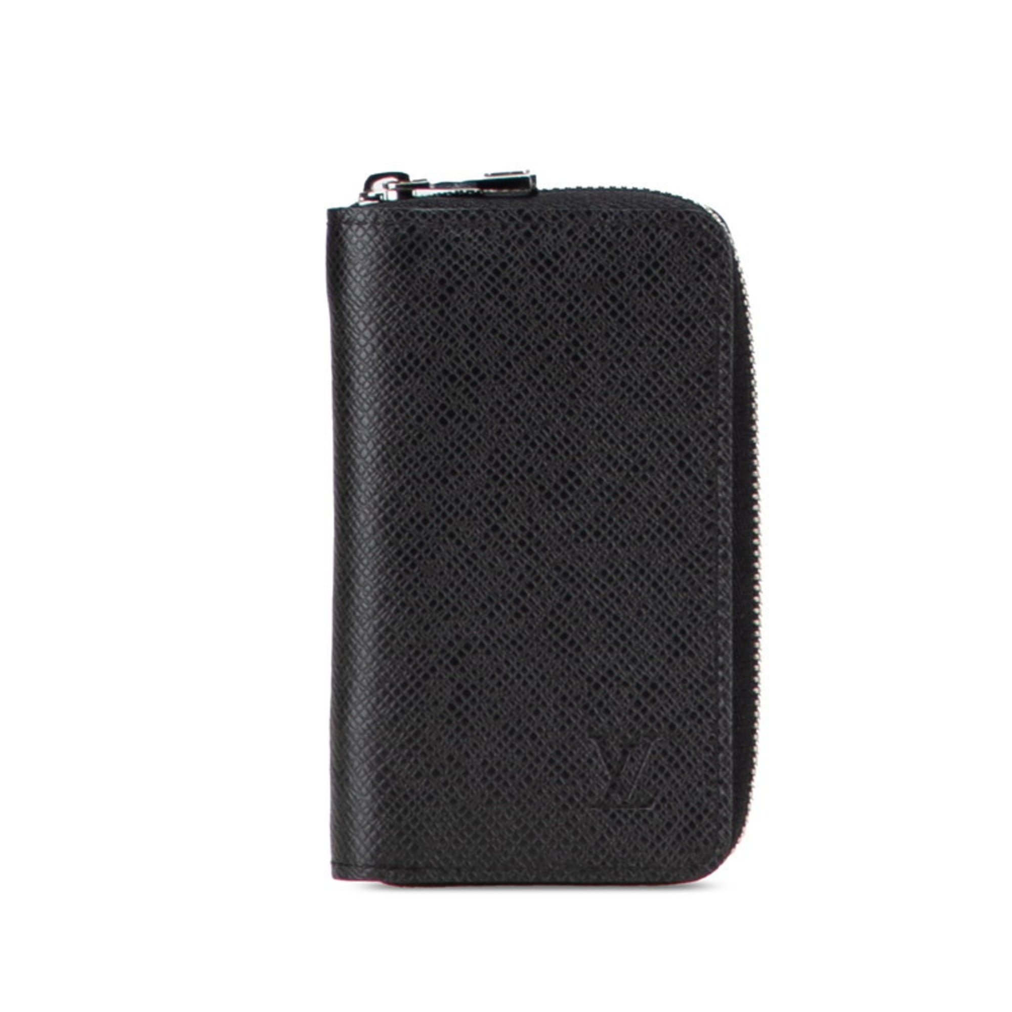 Louis Vuitton Taiga Ardoise Black Leather Coin Purse/Coin Case (Pre-Owned)