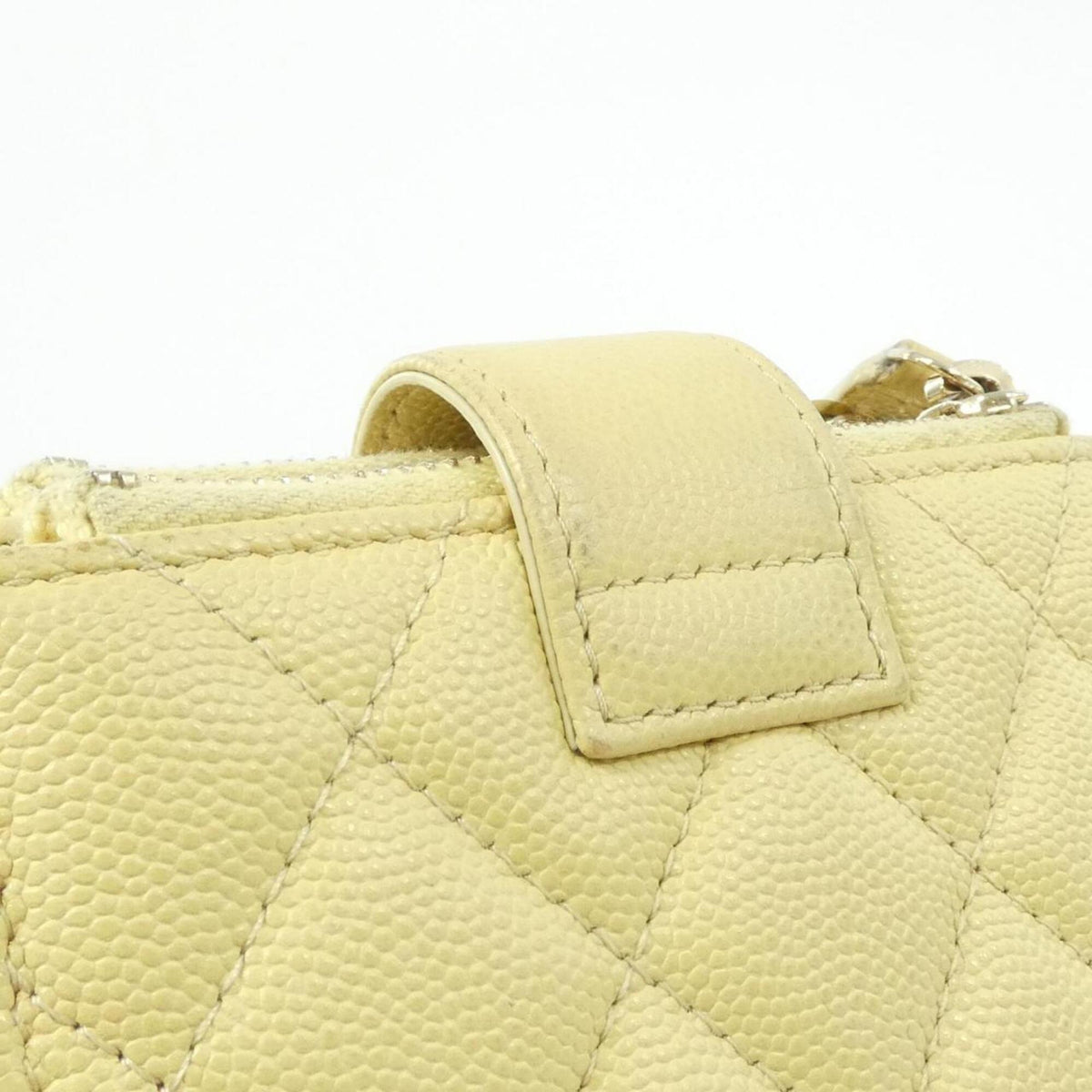 Chanel Yellow Grained Calfskin Coin Purse/Coin Case (Pre-Owned)