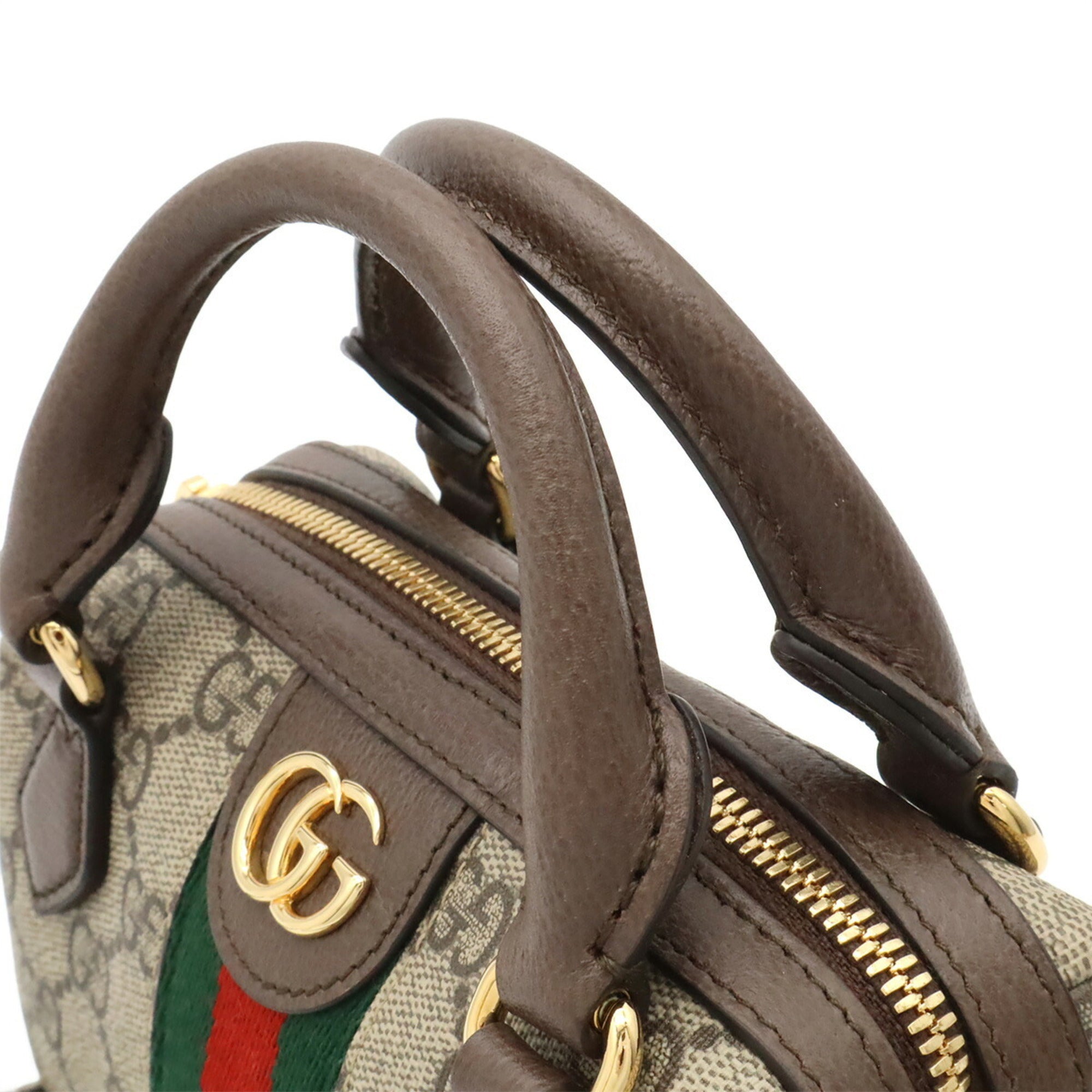 Gucci Beige Brown Green Gg Supreme Handbag Shoulder Bag (Pre-Owned)