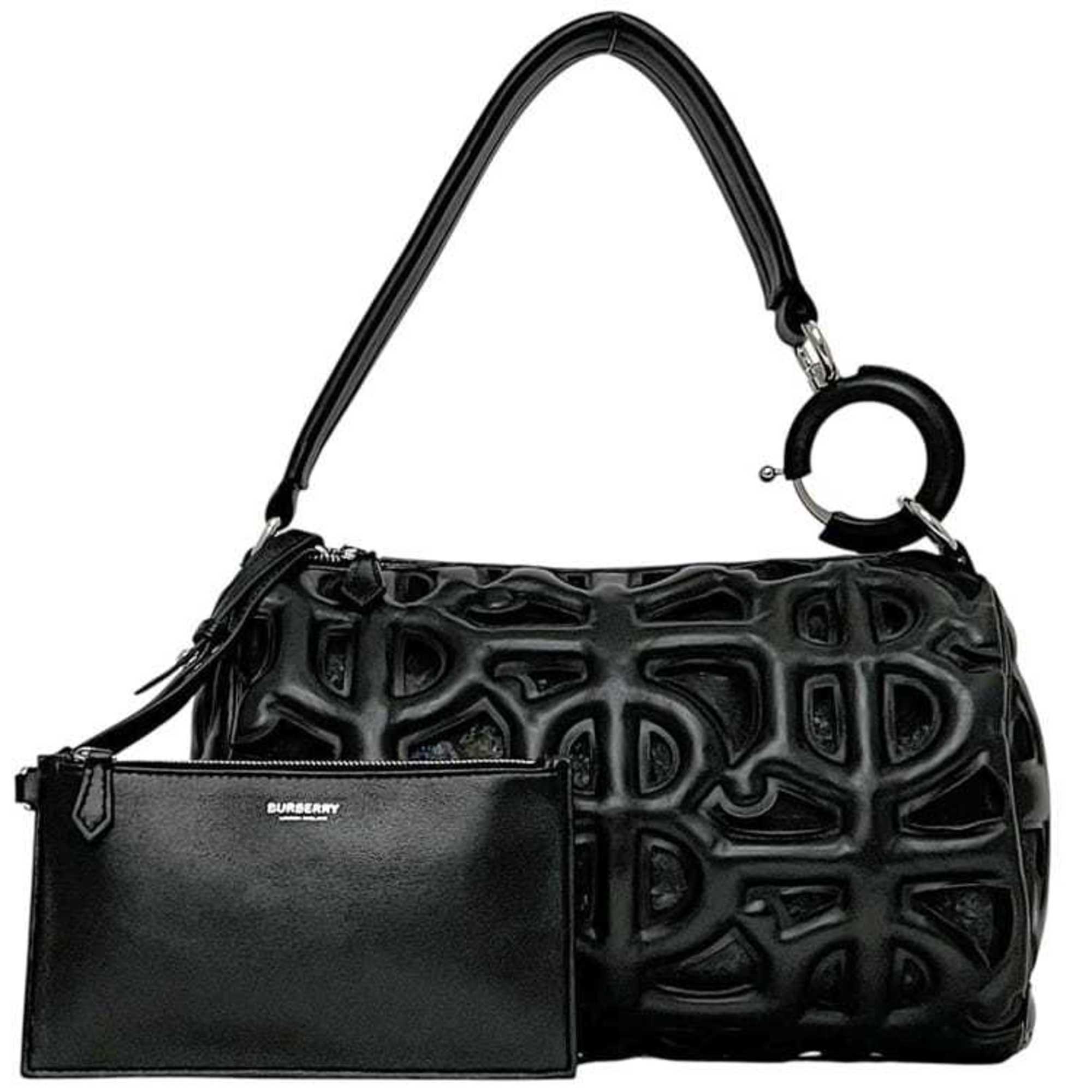 Burberry Black Leather Shoulder Bag (Pre-Owned)