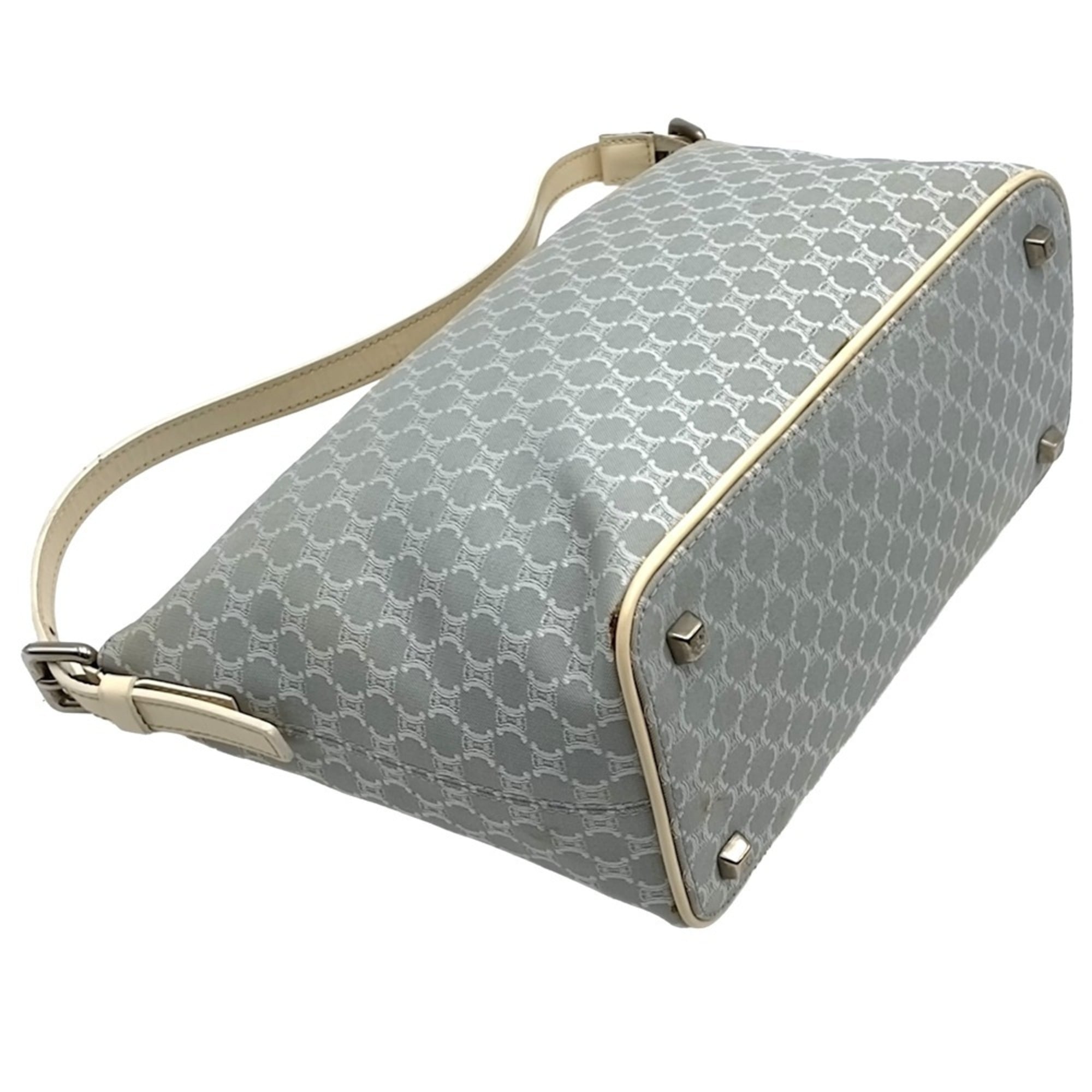 Celine Gray Canvas Handbag Shoulder Bag (Pre-Owned)