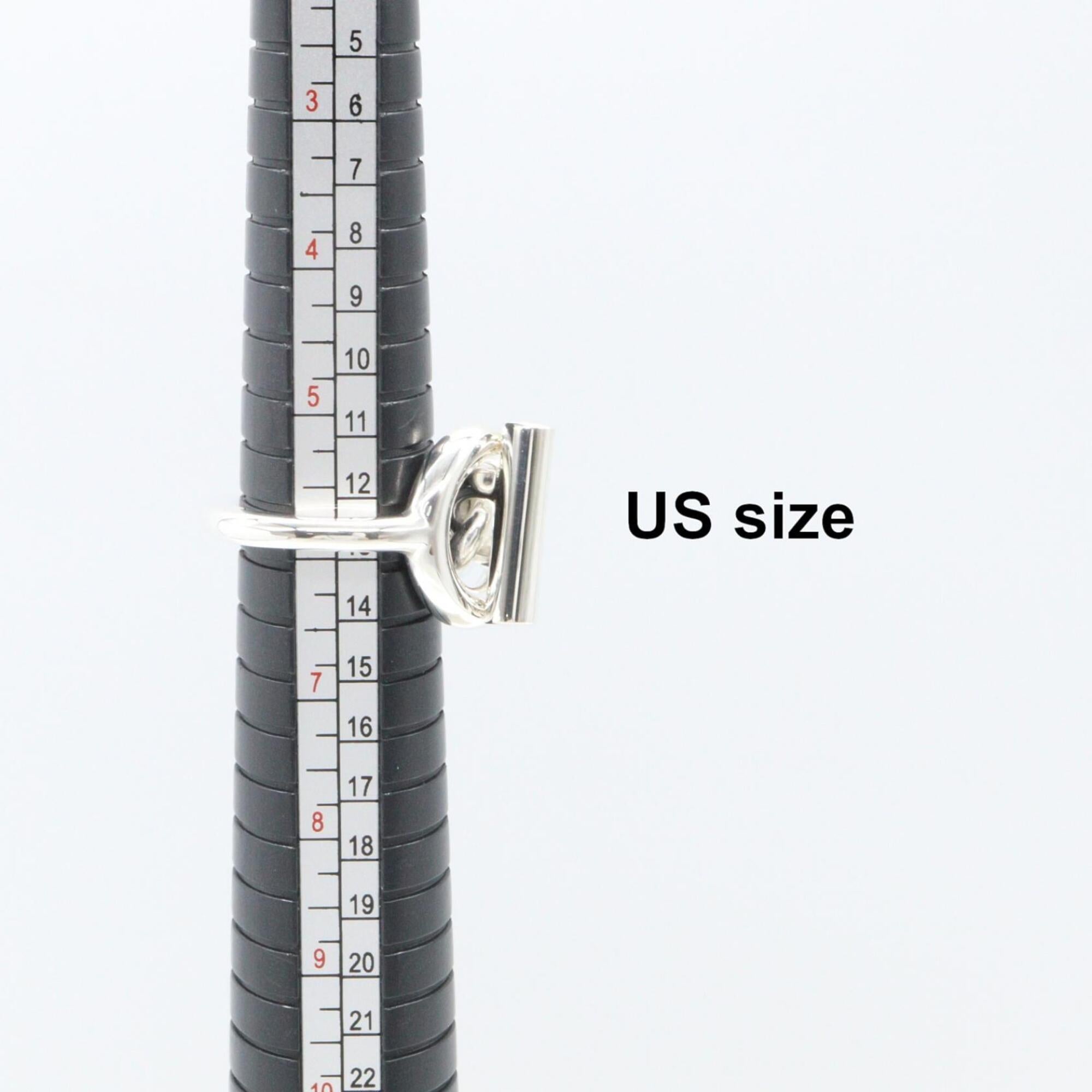 Hermes Silver Silver 925 Band Ring (Pre-Owned)