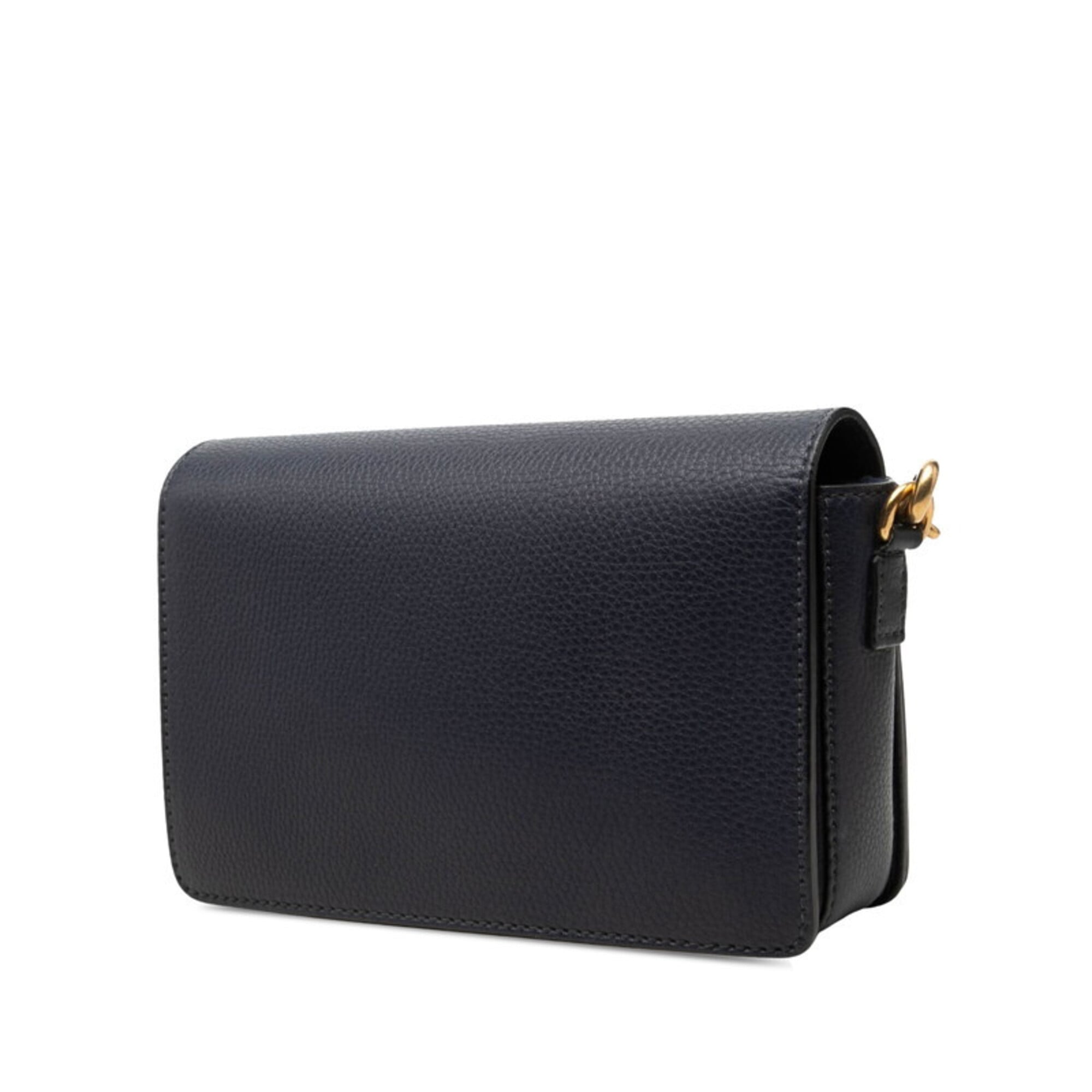Christian Dior Navy Leather Shoulder Bag (Pre-Owned)
