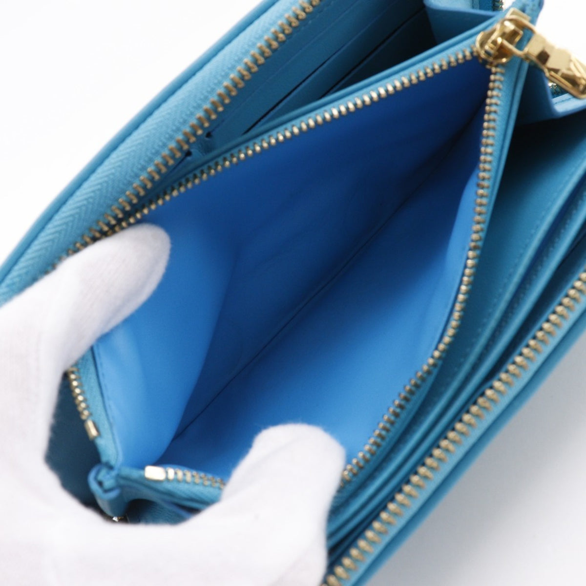 Louis Vuitton Blue Turquoise Leather Long Wallet (Bi-Fold) (Pre-Owned)