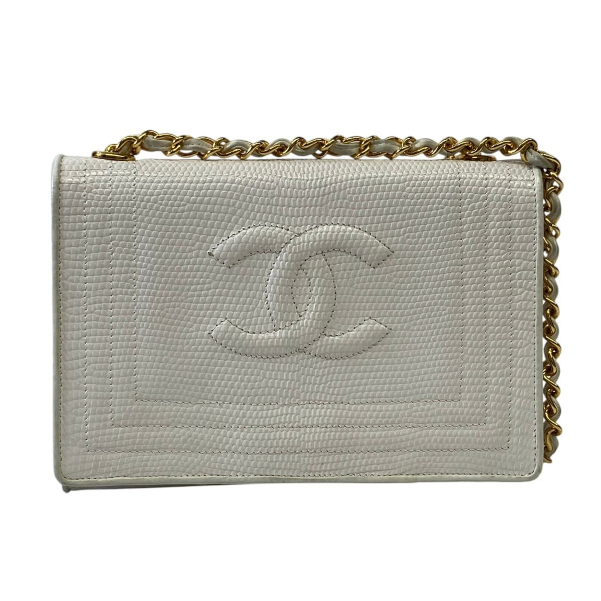 Chanel White Leather Shoulder Bag (Pre-Owned)