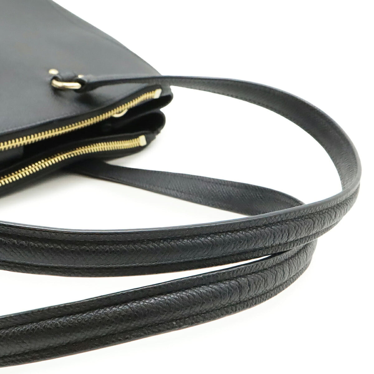 Coach Black Leather Shoulder Bag Tote Bag (Pre-Owned)
