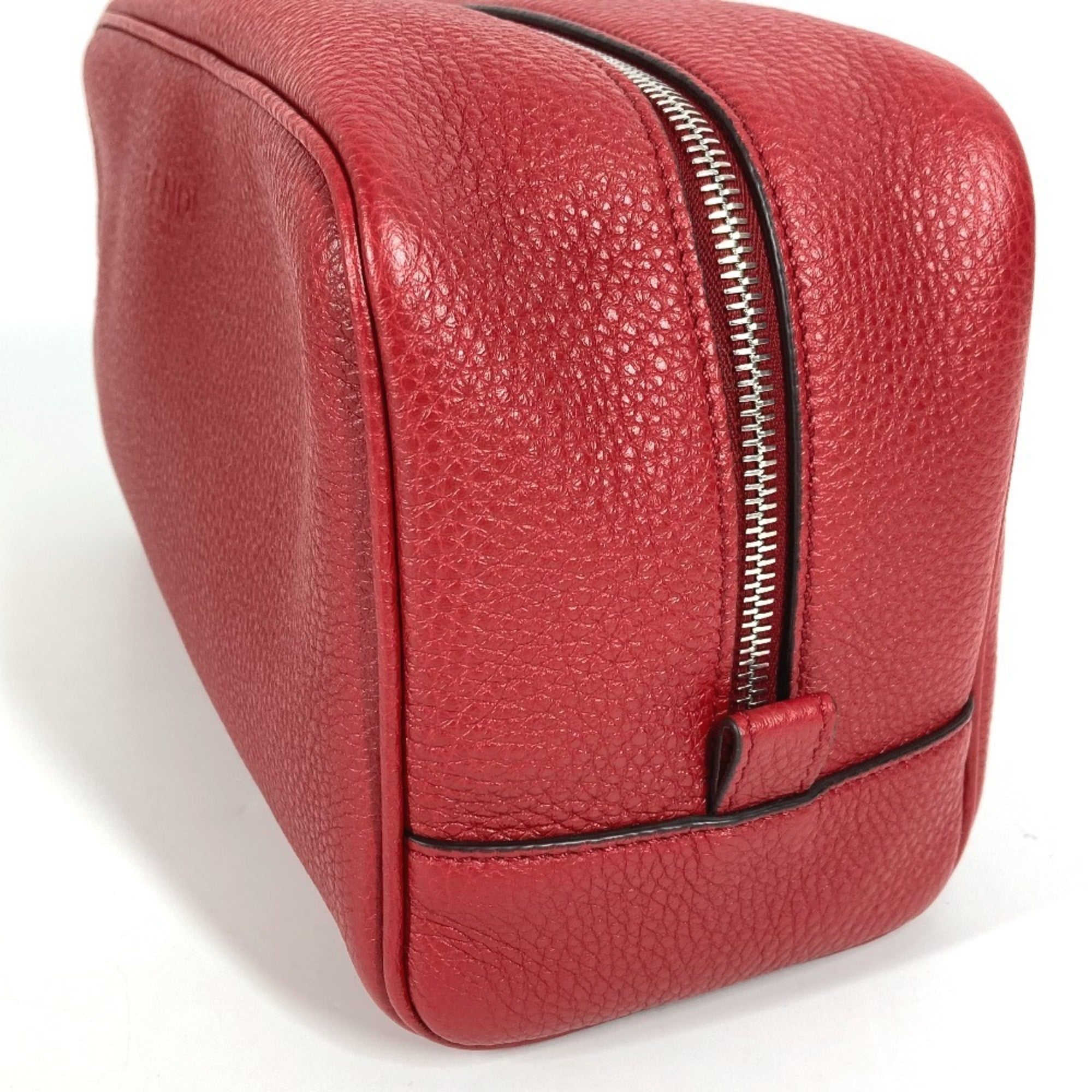 Fendi Red Color Leather Clutch Bag (Pre-Owned)