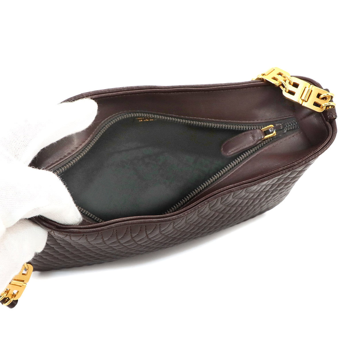 Bally Brown Leather Handbag Shoulder Bag (Pre-Owned)