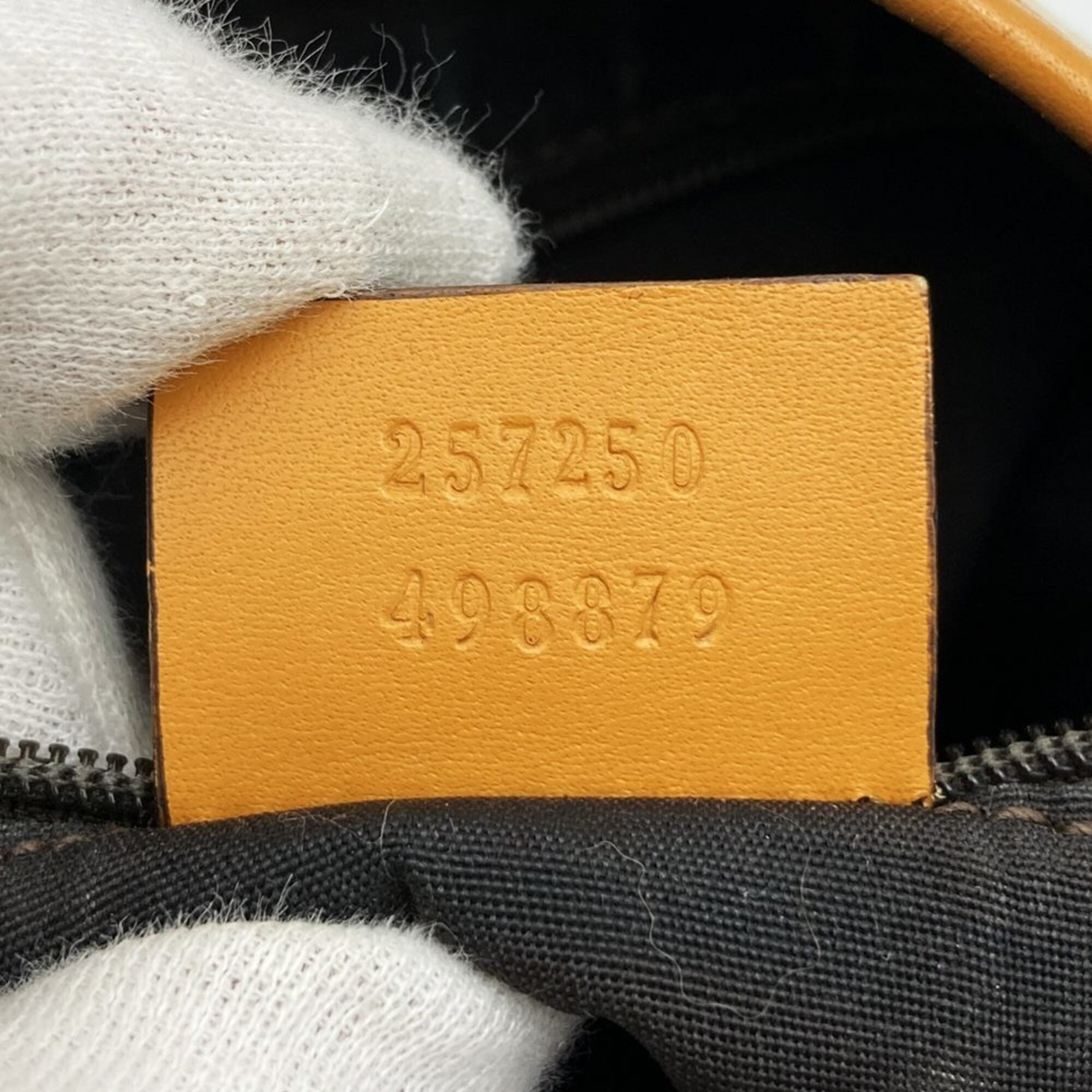 Gucci Flora Brown Orange Canvas Leather Handbag Tote Bag (Pre-Owned)