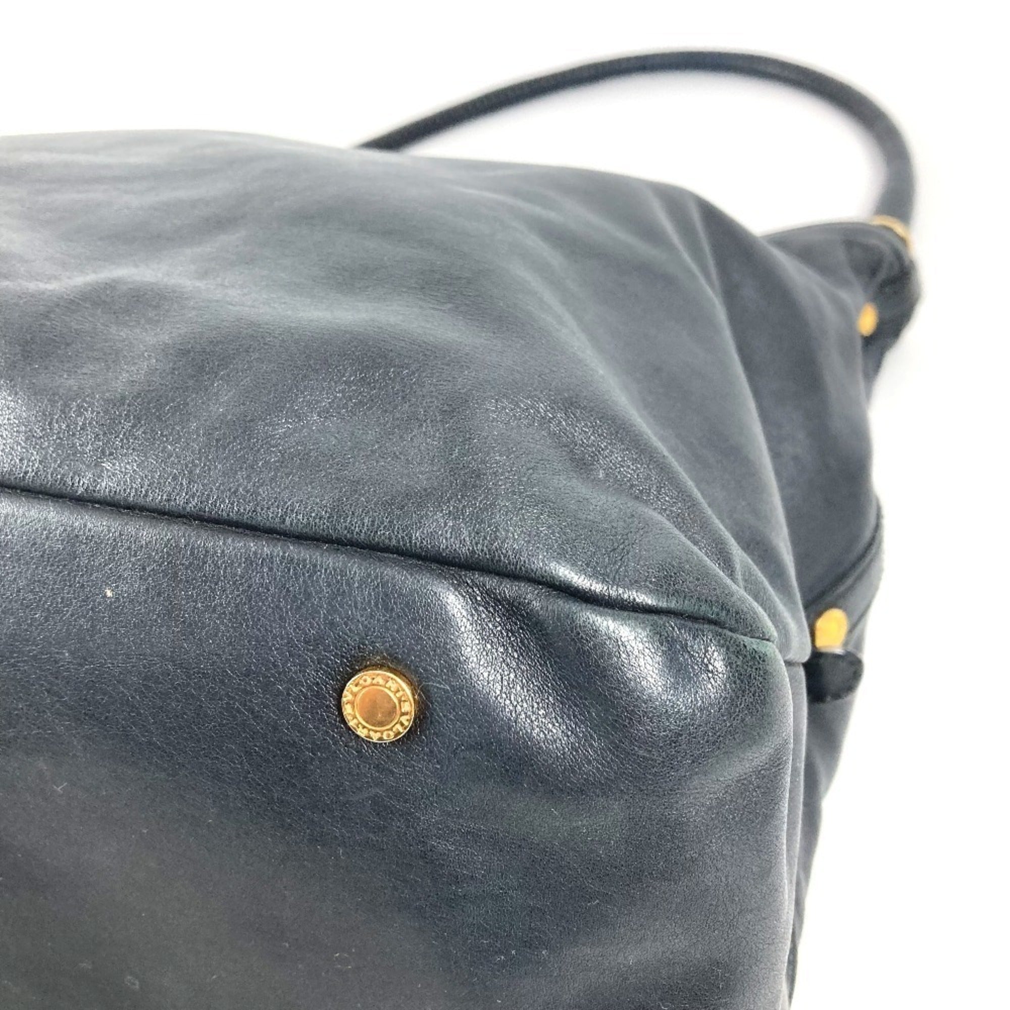 Bvlgari B.Zero1 Navy Leather Shoulder Bag Tote Bag (Pre-Owned)