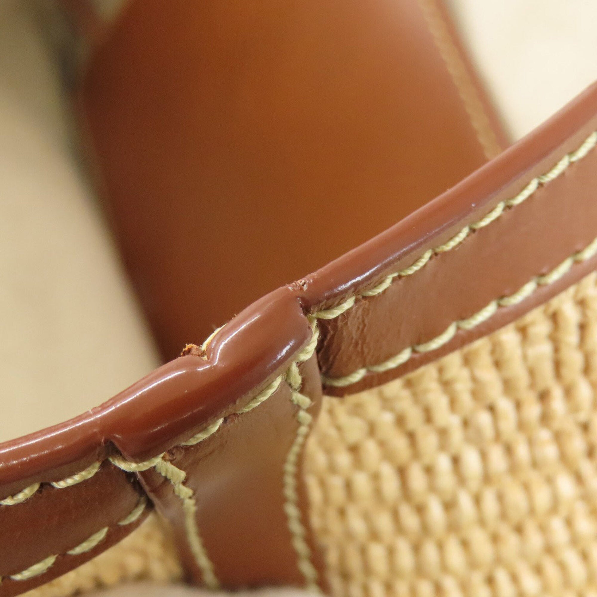 Jimmy Choo Brown Raffia Leather Tote Bag (Pre-Owned)