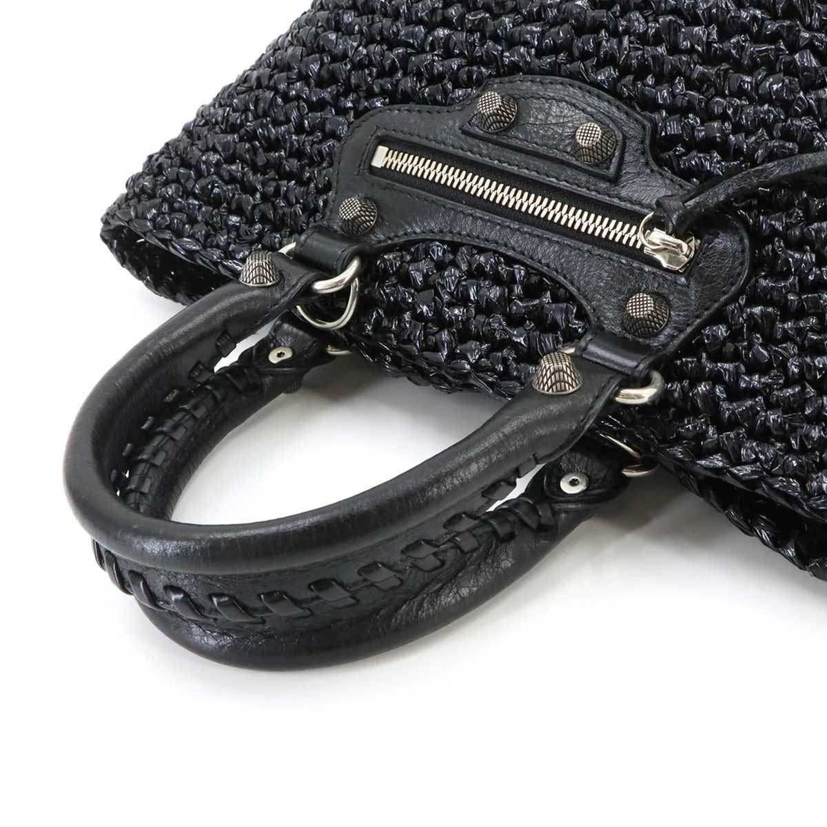 Balenciaga Black Polypropylene Leather Basket Handbag (Pre-Owned)