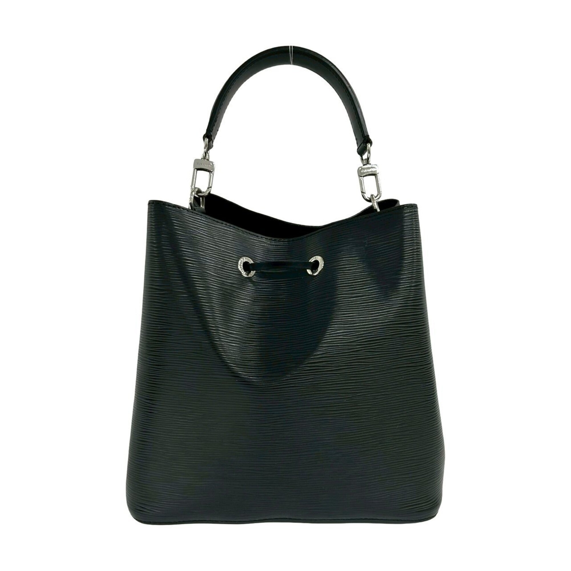 Louis Vuitton Black Leather Handbag Shoulder Bag (Pre-Owned)
