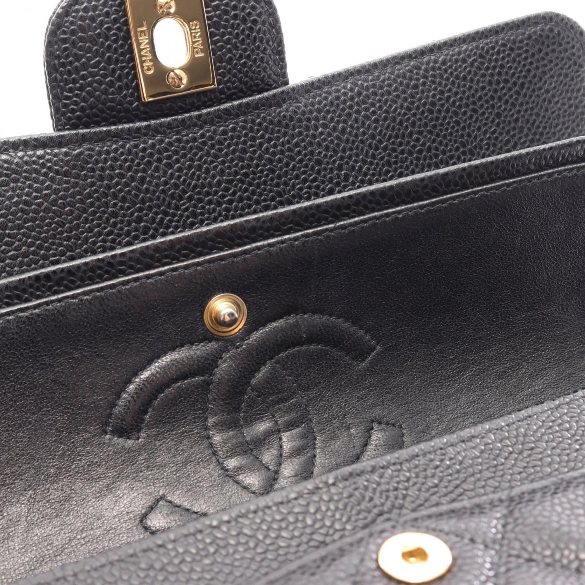 Chanel Black Leather Handbag Shoulder Bag (Pre-Owned)