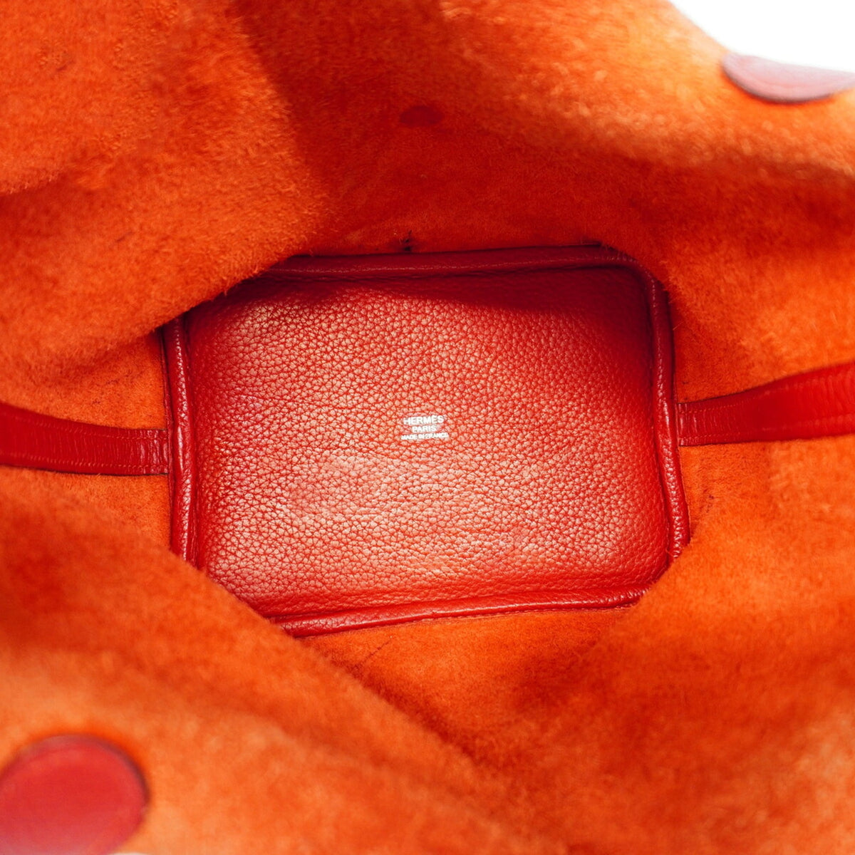 Hermes Rouge Casaque Taurillon Clemence Leather Handbag (Pre-Owned)