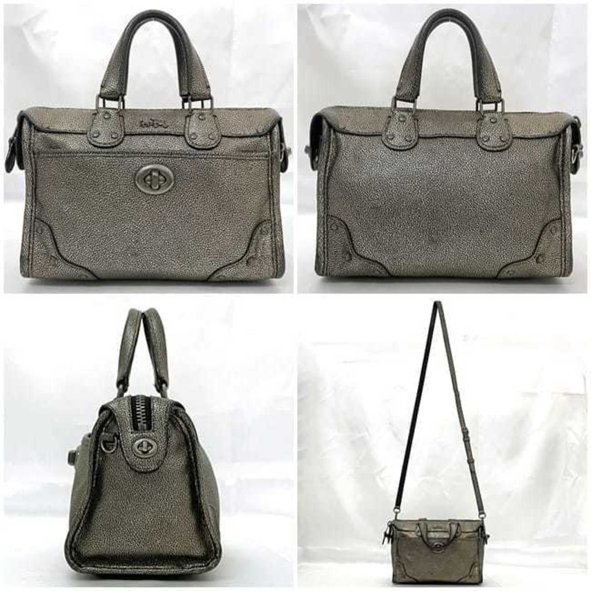 Coach Gold Leather Handbag Shoulder Bag (Pre-Owned)