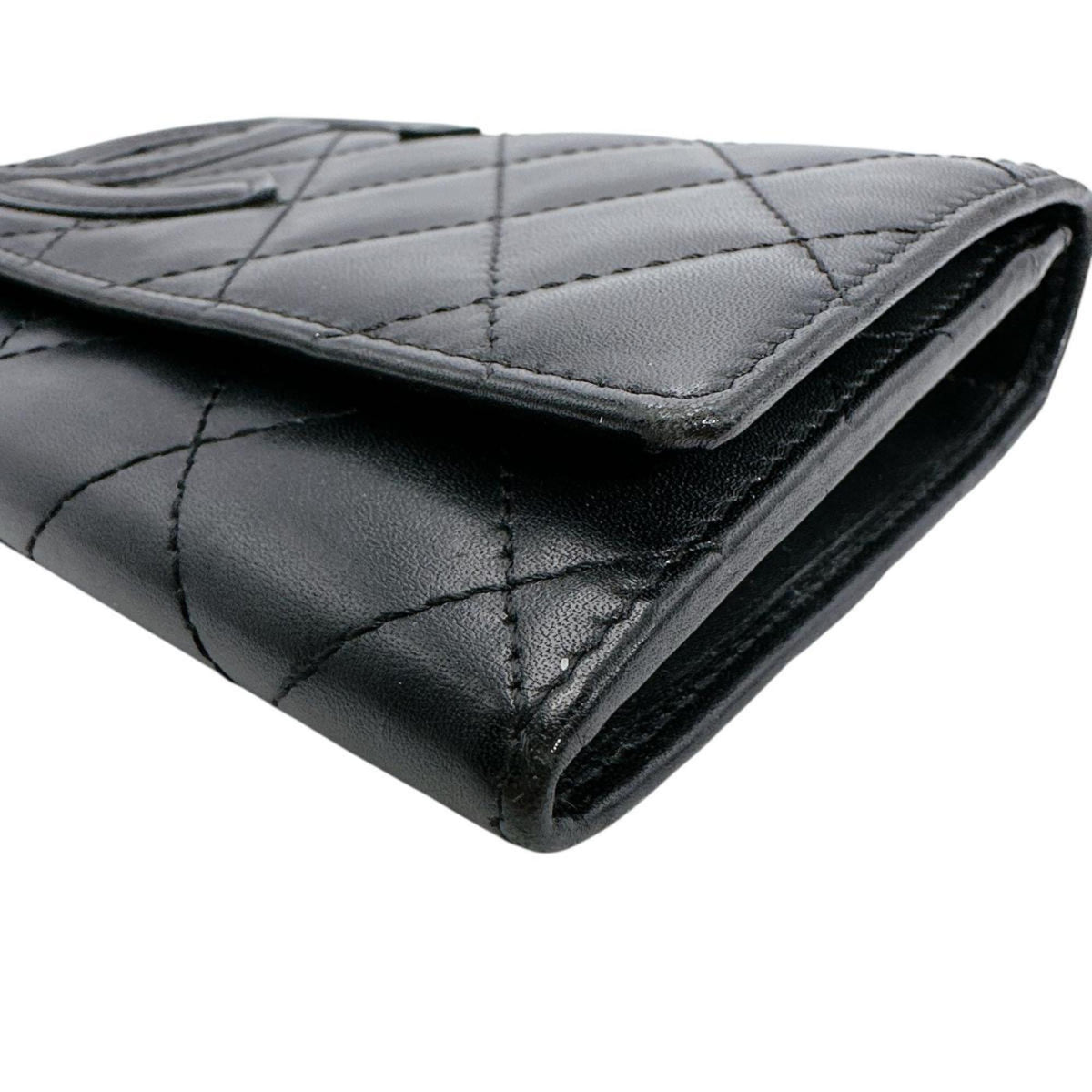 Chanel Black Leather Wallet (Bi-Fold) (Pre-Owned)