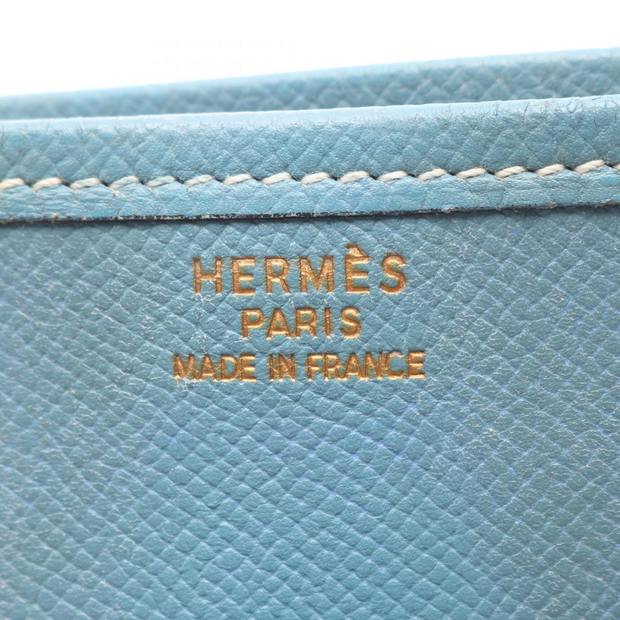 Hermes Blue Courchevel Leather Leather Handbag Shoulder Bag (Pre-Owned)